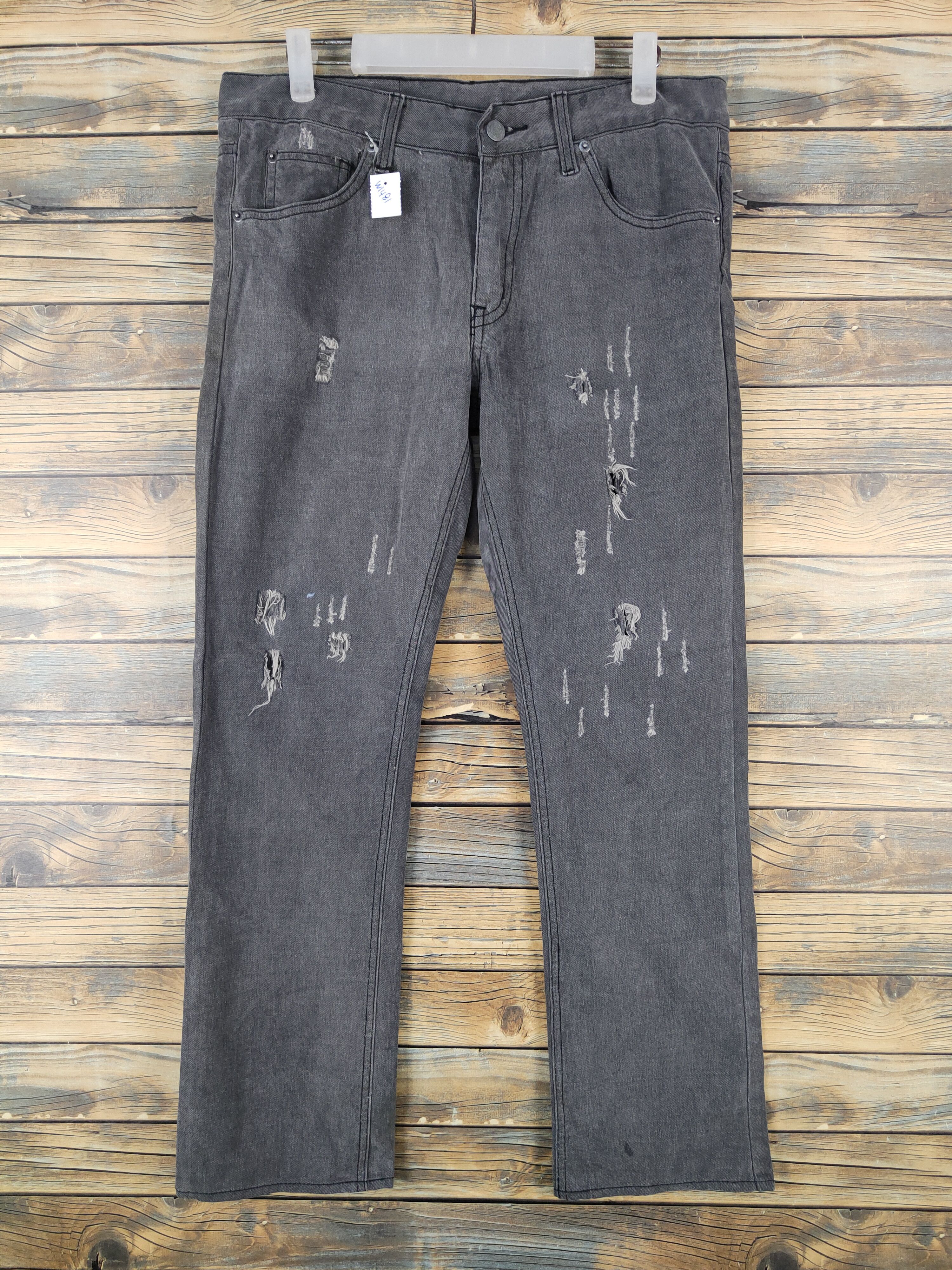 Cheap Monday DL Cheap Monday Black Distressed Ripped denim Jeans #W1481 Size US 32 / EU 48 - 1 Thumbnail