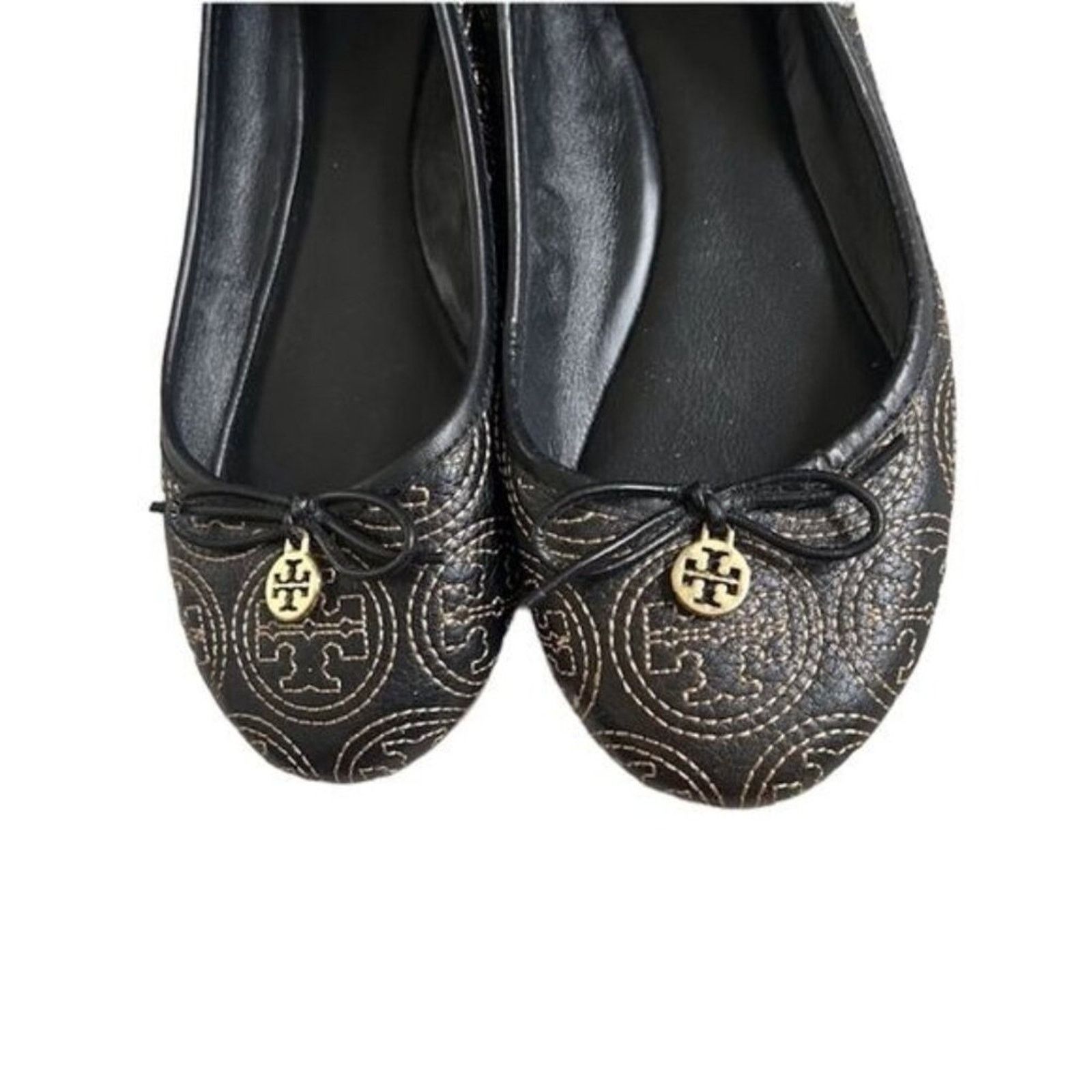 Tory Burch Tory Burch Flats Black Cream 6.5 Leather Sole Leather Upper Size US 6.5 / IT 36.5 - 5 Thumbnail