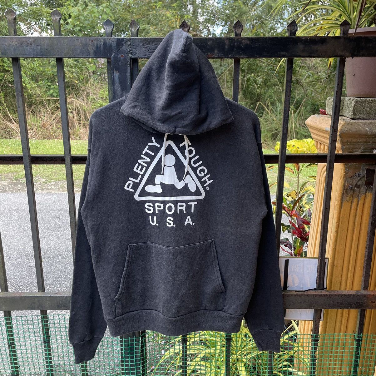 Vintage 🔥Vintage 90s Plenty Tough Big Logo USA Made Pullover Hoodie Size US M / EU 48-50 / 2 - 1 Thumbnail