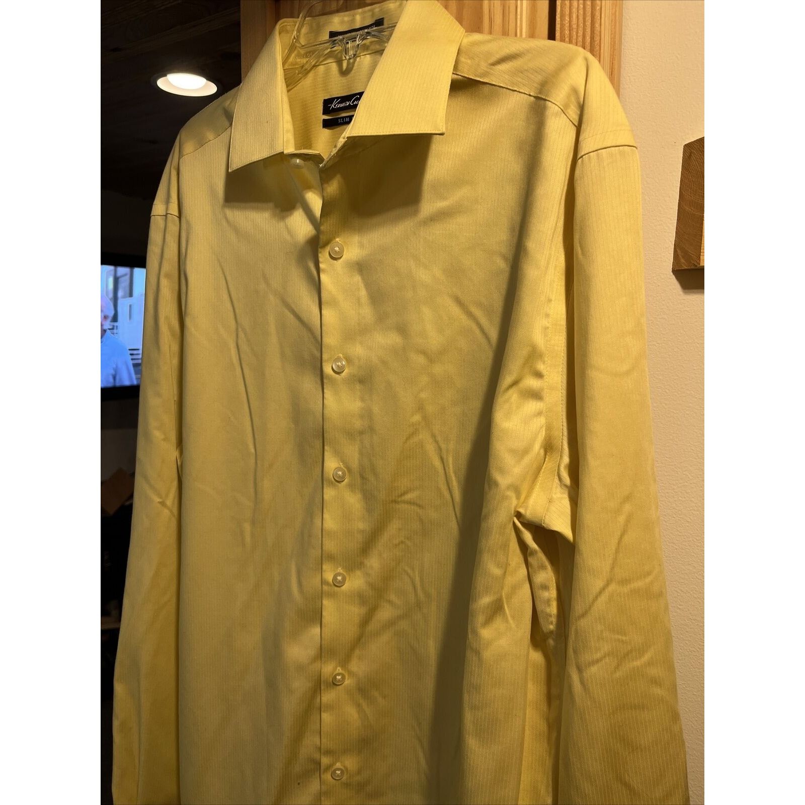 Kenneth Cole Kenneth Cole New York Men’s 15.5 34/35 Yellow Cotton Shirt Size US M / EU 48-50 / 2 - 6 Thumbnail