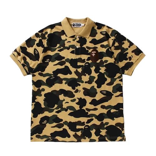 image of Bape 1St Camo Large Ape Head Polo in Brown, Men's (Size Small)