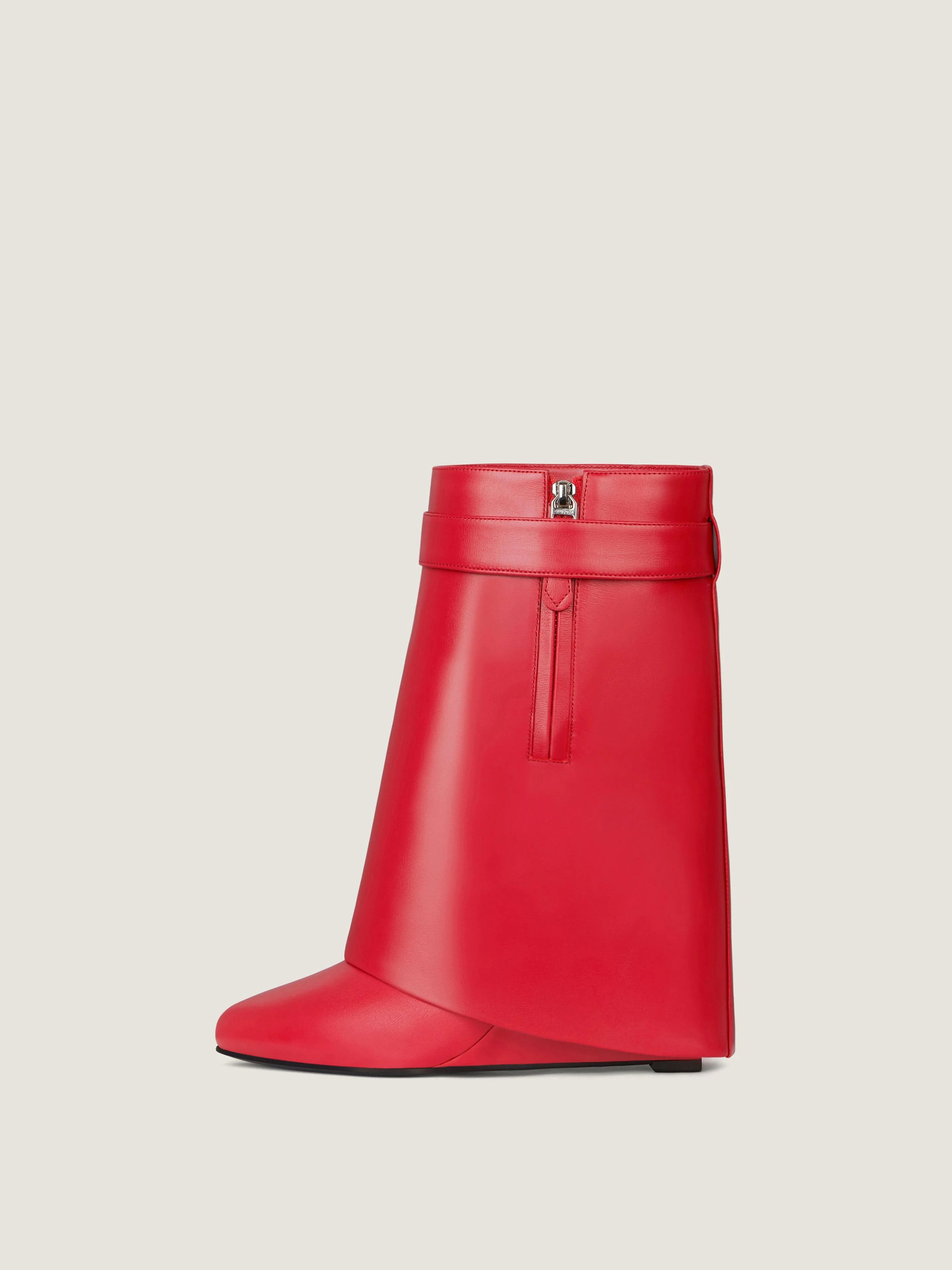 Givenchy o1w1db10326 Shark Lock 90mm Ankle Boots in Red Size US 10.5 / IT 40.5 - 4 Thumbnail