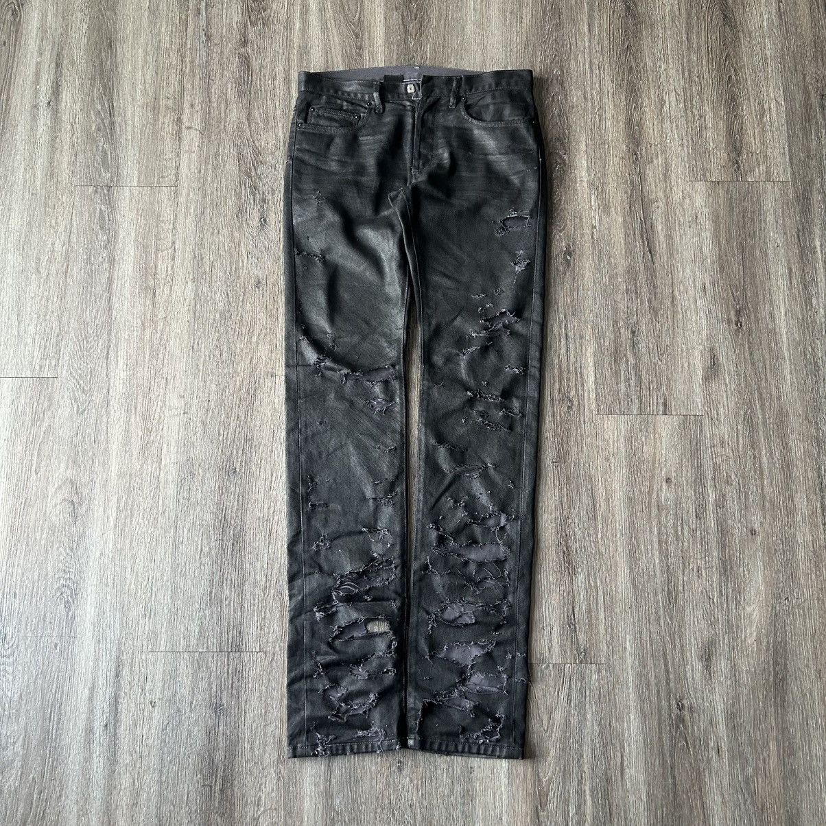 Dior 2005 Waxed Destroyed Denim Size US 29 - 5 Thumbnail