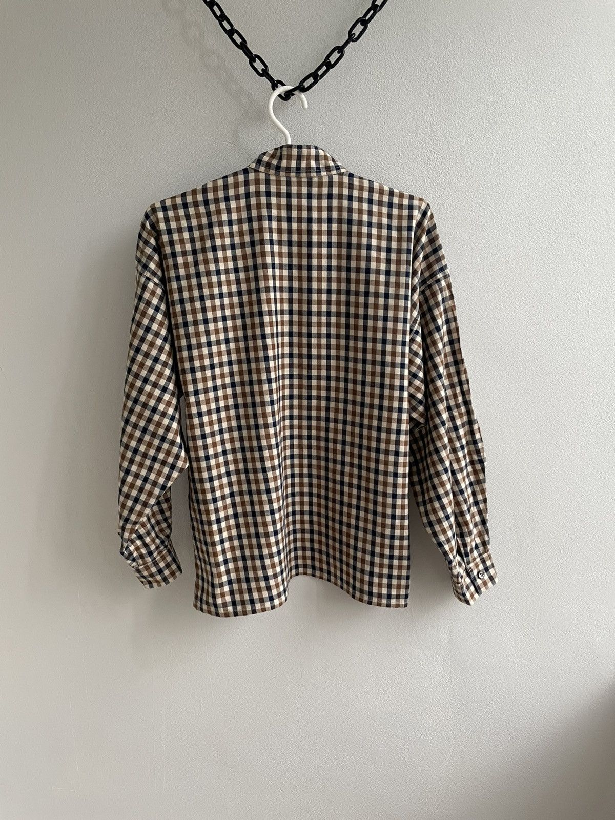 Designer × Vintage Aquascutum Vintage Check Plaid Long Sleeve Button Up Shirt Size M / US 6-8 / IT 42-44 - 8 Thumbnail