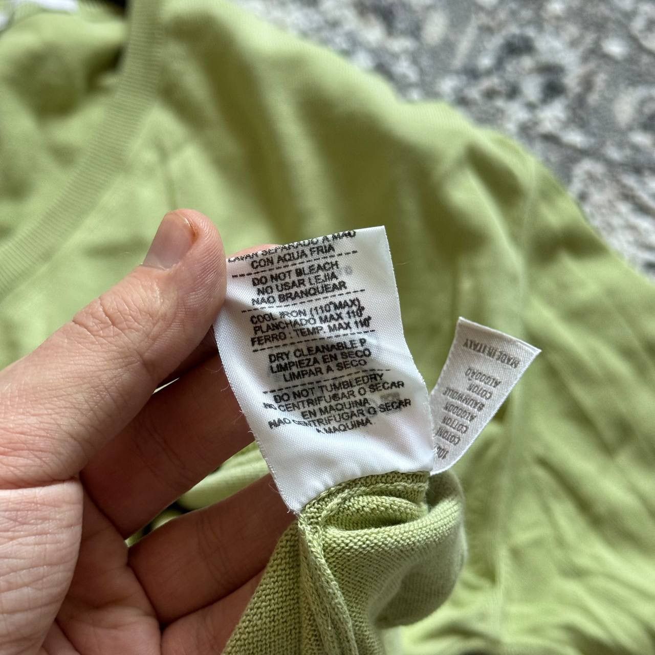Ermenegildo Zegna Ermenegildo Zegna Cotton V-Neck Light Green Sweater Size US XXL / EU 58 / 5 - 7 Thumbnail