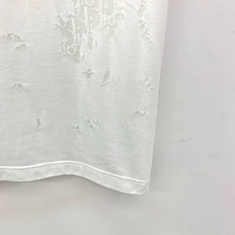 Dior Dior white distressed short sleeve T-shirt Size US M / EU 48-50 / 2 - 4 Thumbnail