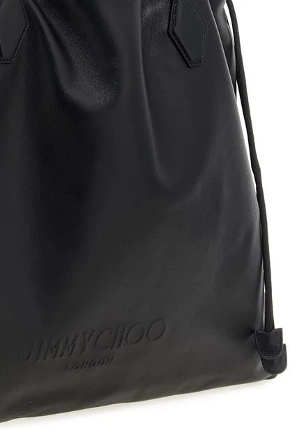 Jimmy Choo JIMMY CHOO Black Leather Drawstring Tote New Auth Size ONE SIZE - 3 Thumbnail
