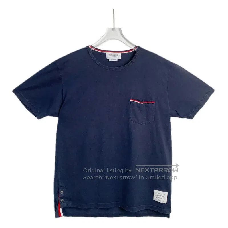 Thom Browne Thom Browne Men's Navy Cotton T-Shirt . Size US L / EU 52-54 / 3 - 1 Thumbnail