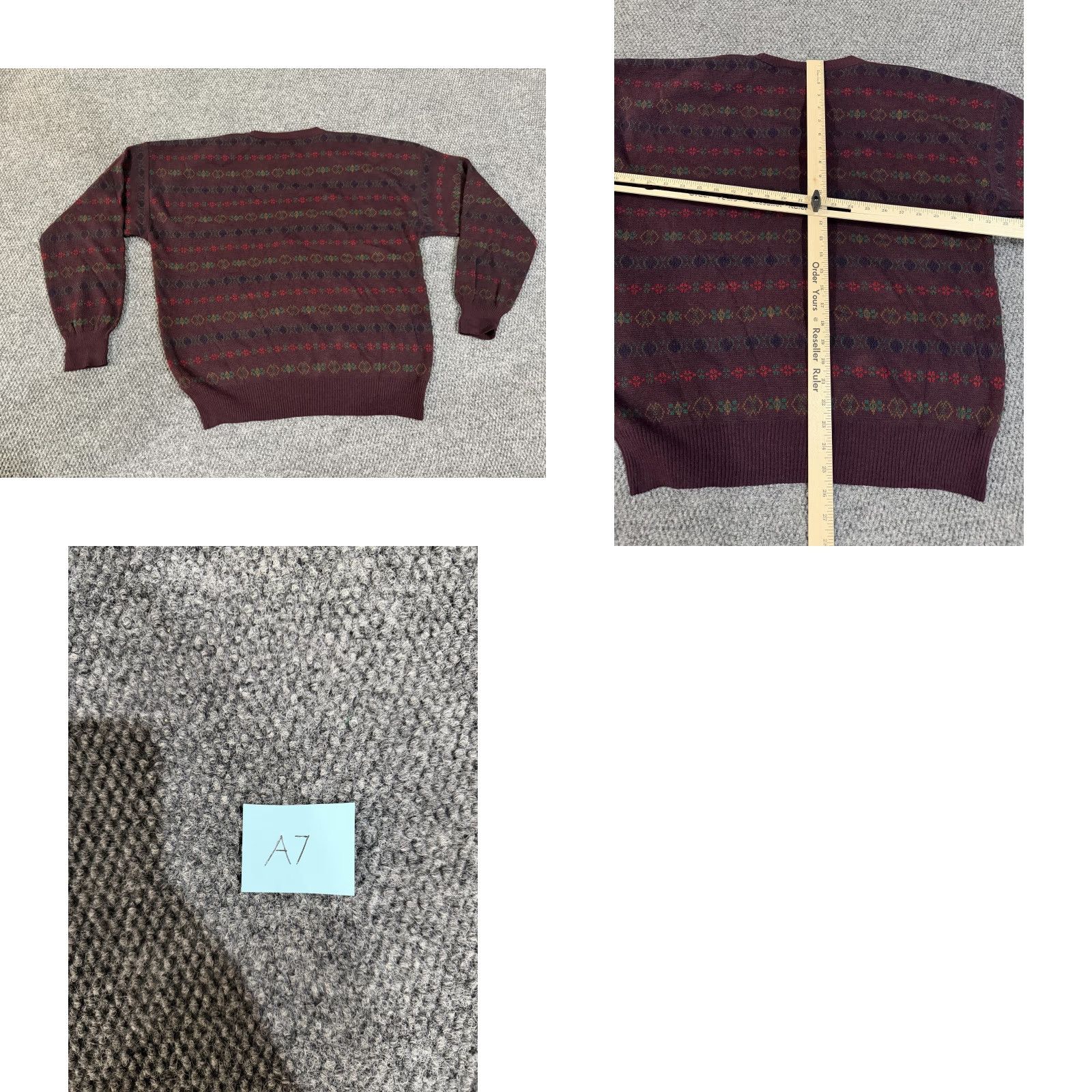 Vintage Maglificio Florence Sweater Mens XL Red Crewneck Fair Isle Knit Made Italy Size US XL / EU 56 / 4 - 8 Thumbnail