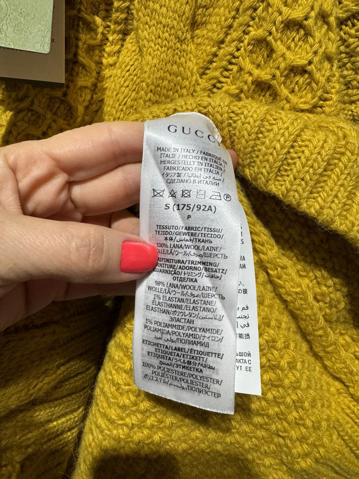 Gucci Gucci New kable knit yellow-mustard wool jumper, size S Size US S / EU 44-46 / 1 - 4 Thumbnail
