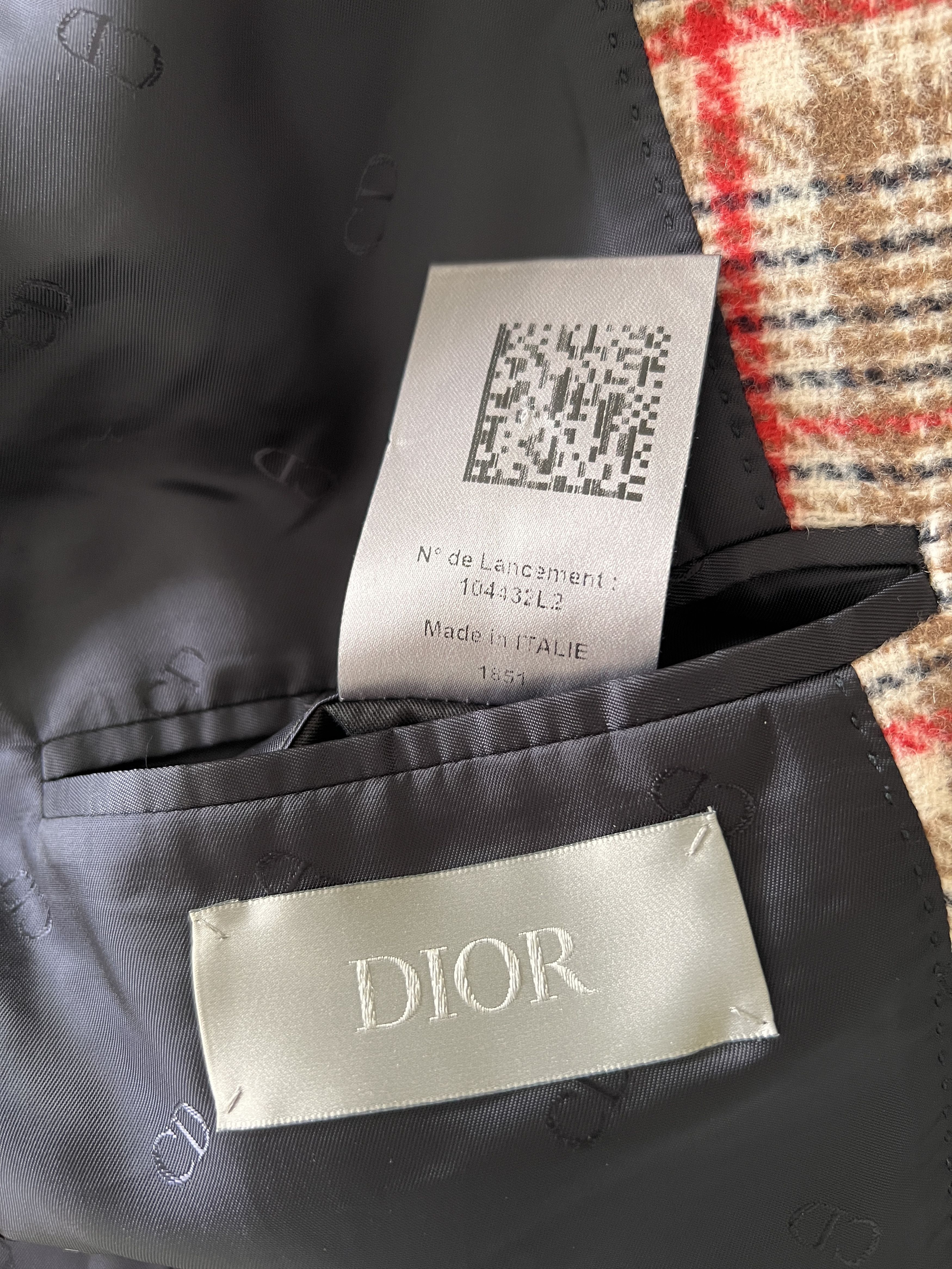 Dior Dior Men's Homme Tailored Check Checkered print wool coat. Size US M / EU 48-50 / 2 - 16 Thumbnail