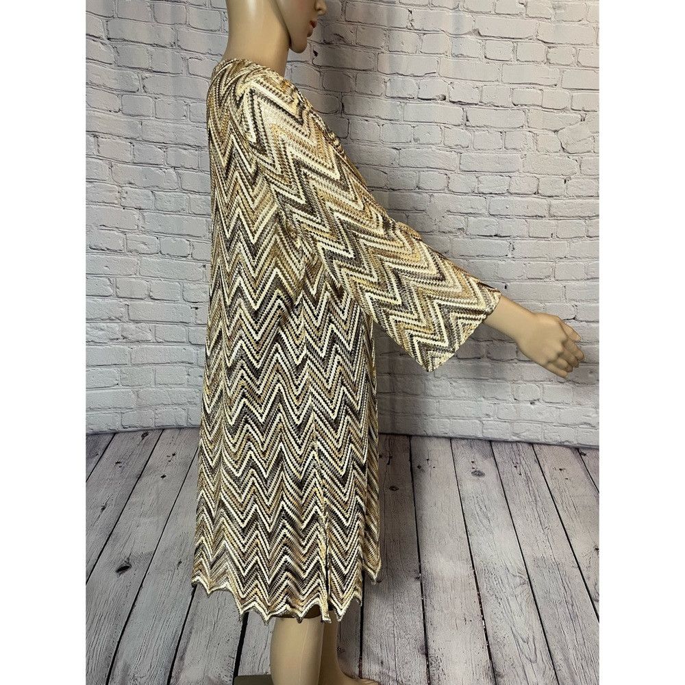 Other New Susan Graver Chevron Novelty Knit Open Front Brown Card Size M / US 6-8 / IT 42-44 - 4 Thumbnail