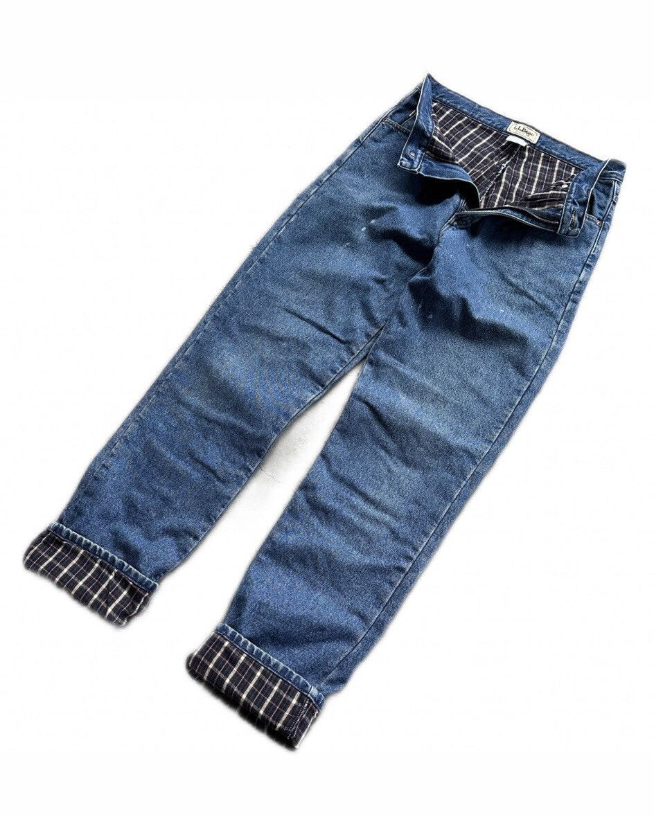 L.L. Bean Vintage 90s L.L. Bean Jeans Blue Classic Fit Flannel Lined Size US 31 - 8 Thumbnail