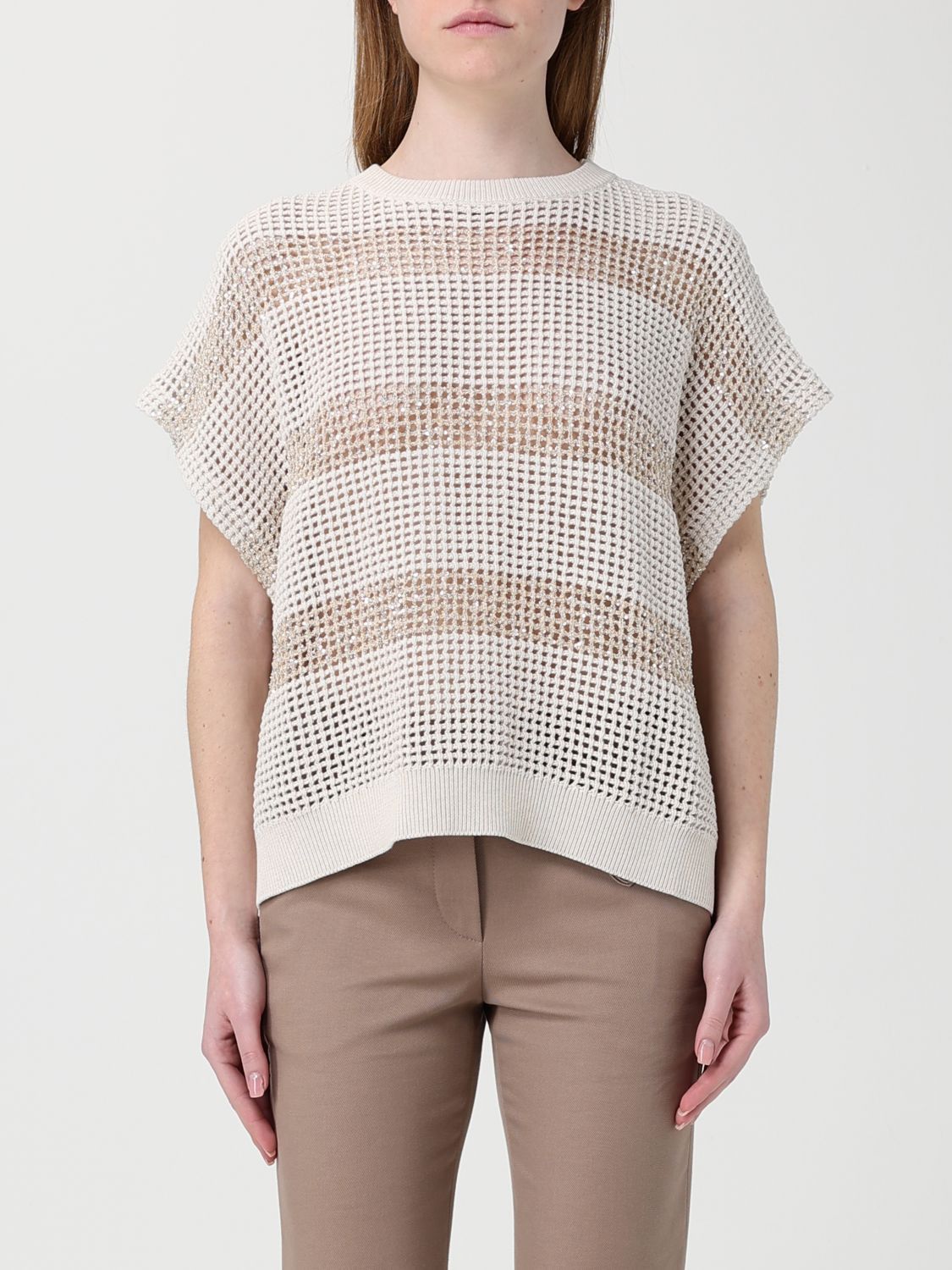 Brunello Cucinelli Brunello Cucinelli Sweater Woman Beige Size XS / US 0-2 / IT 36-38 - 1 Thumbnail