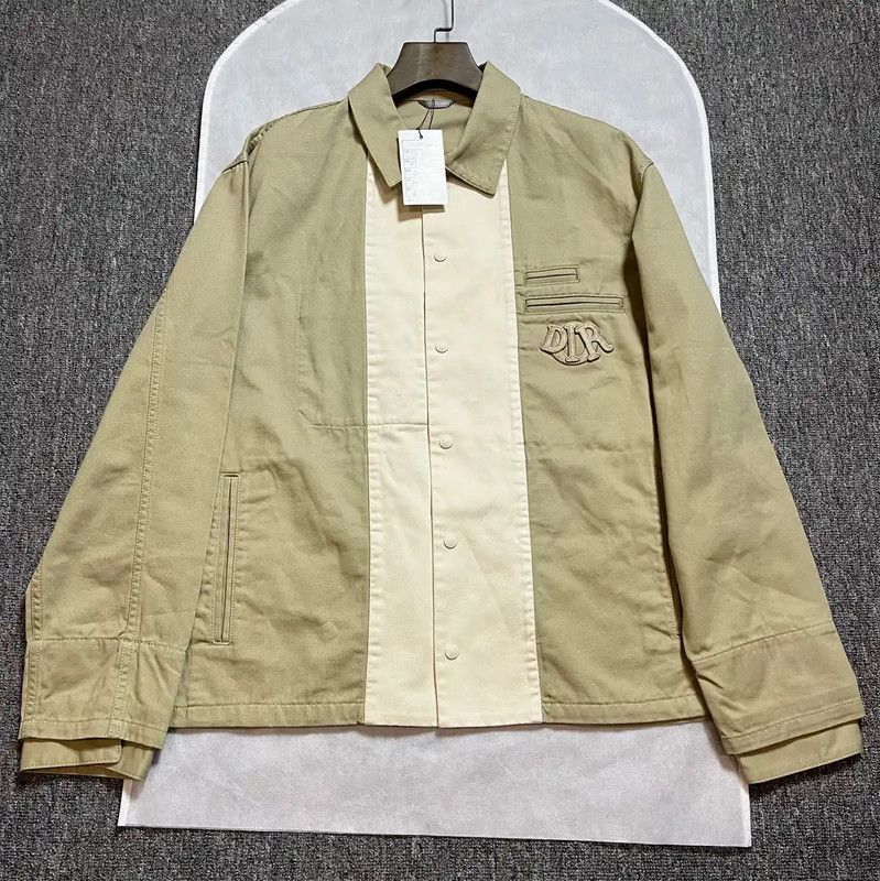 Dior Khaki Spring Autumn Cotton Shirt 0089