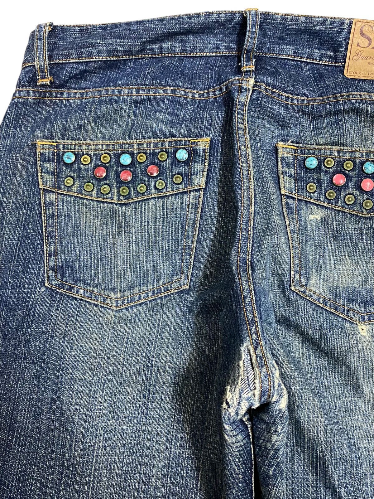 Japanese Brand Vintage Project SRS Rhinestone Avant Garde Style Jeans Size US 34 / EU 50 - 10 Thumbnail