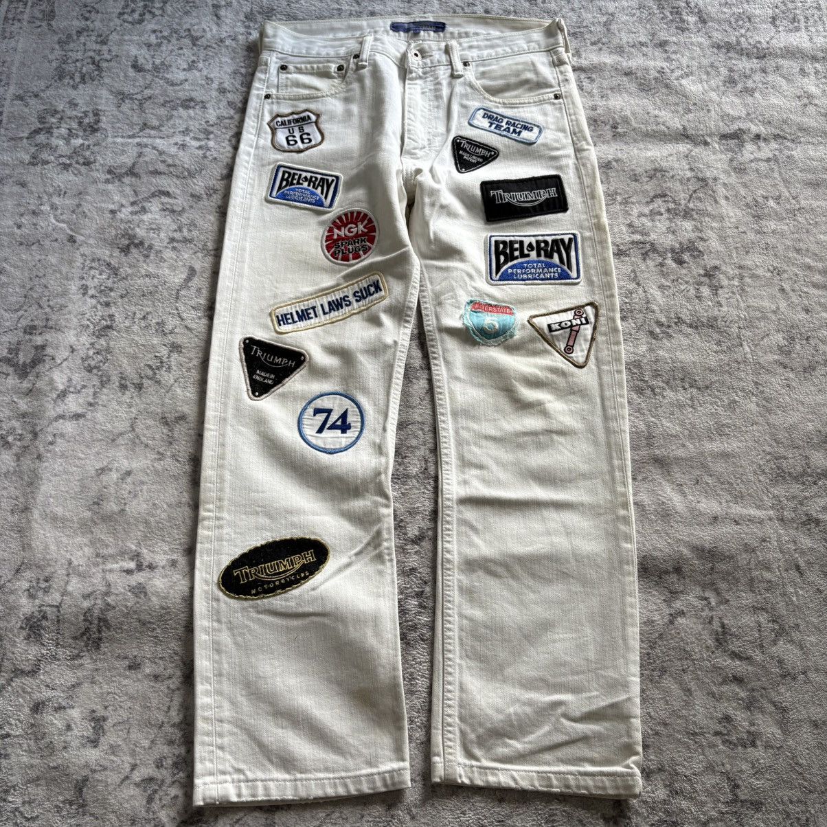 Junya Watanabe Junya Watanabe AD2002 Triumph Moto Patchwork Jeans