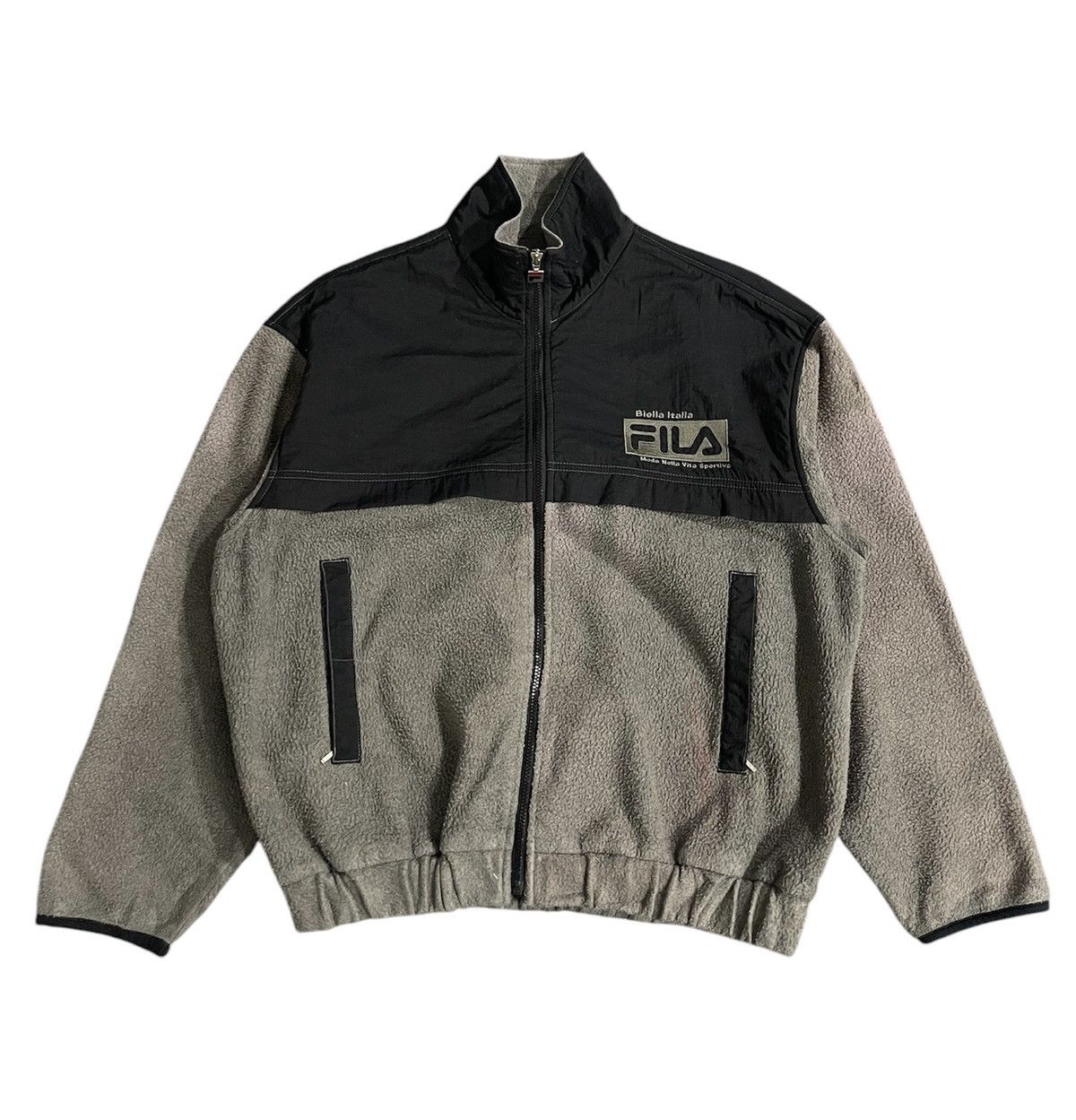 Fila × Vintage Vintage Fila Biella Italia Big Logo fleece Jacket Size US L / EU 52-54 / 3 - 1 Thumbnail