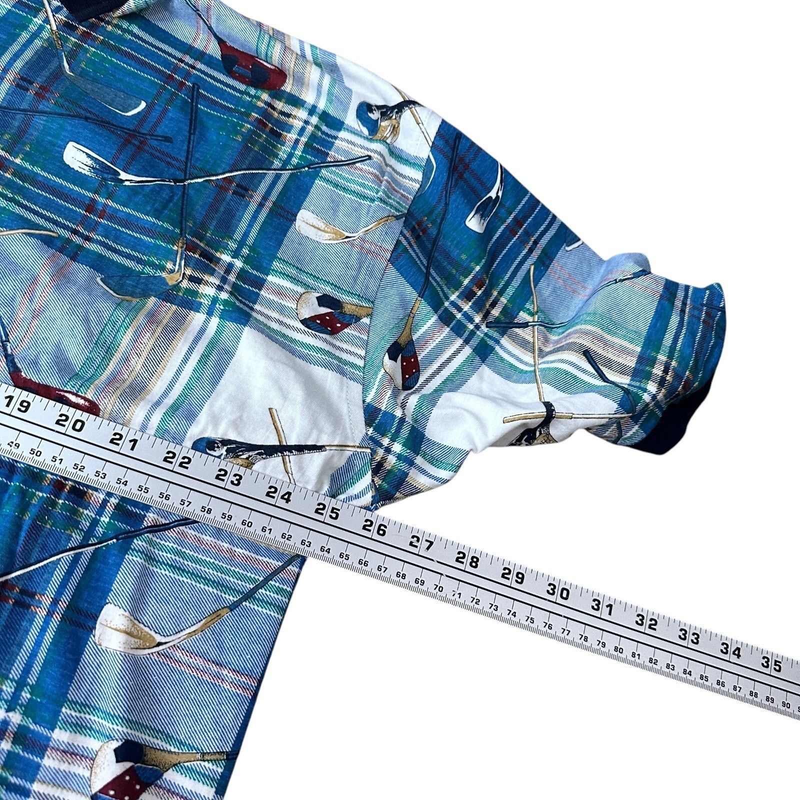 Other Vintage Sauce Berne Polo Shirt XL Blue AOP Golf Clubs Plaid Size US XL / EU 56 / 4 - 7 Thumbnail