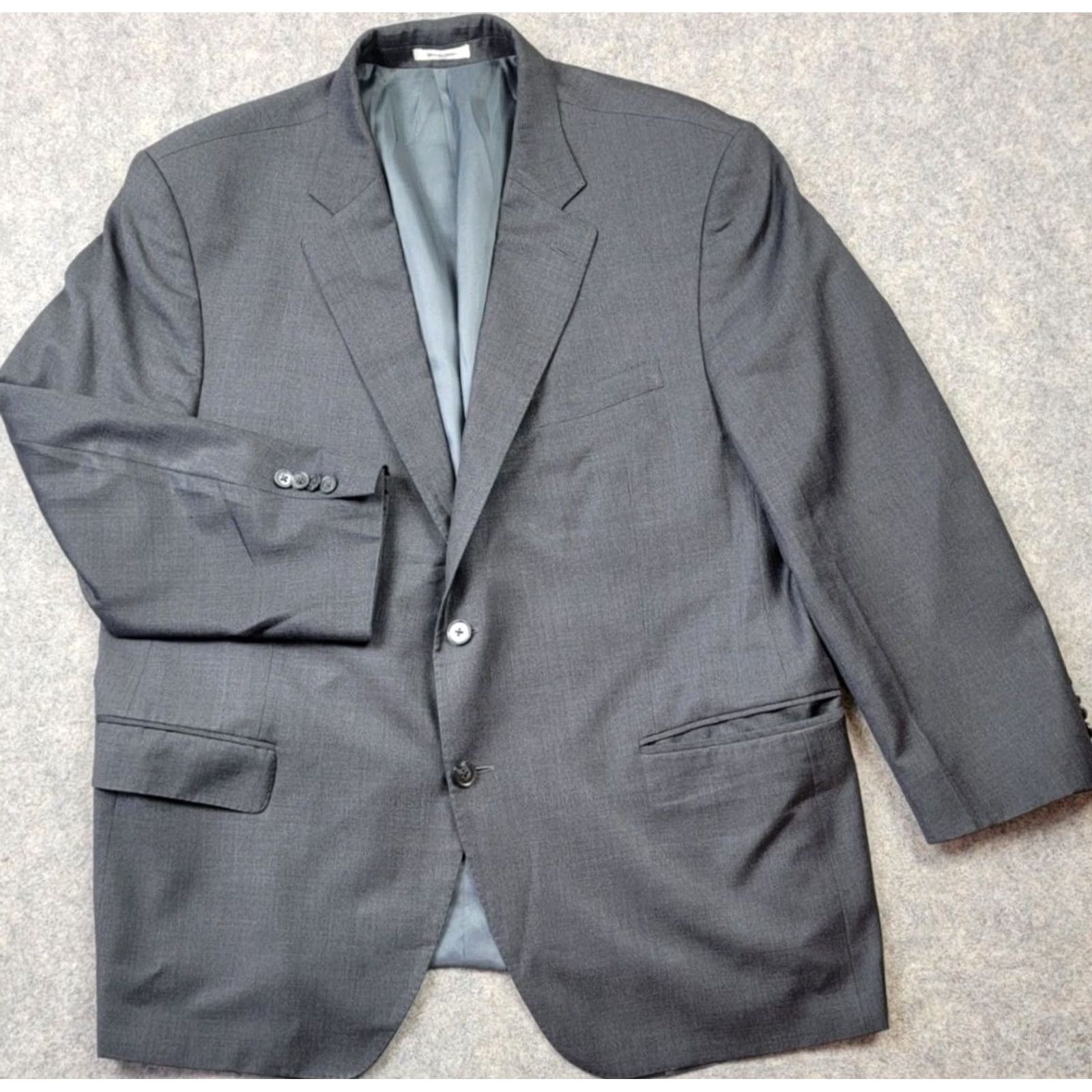Peter Millar Peter Millar 1 Piece Mens 48 Gray Blazer 48R Wool Two Button Double Vented Size 48R - 2 Thumbnail
