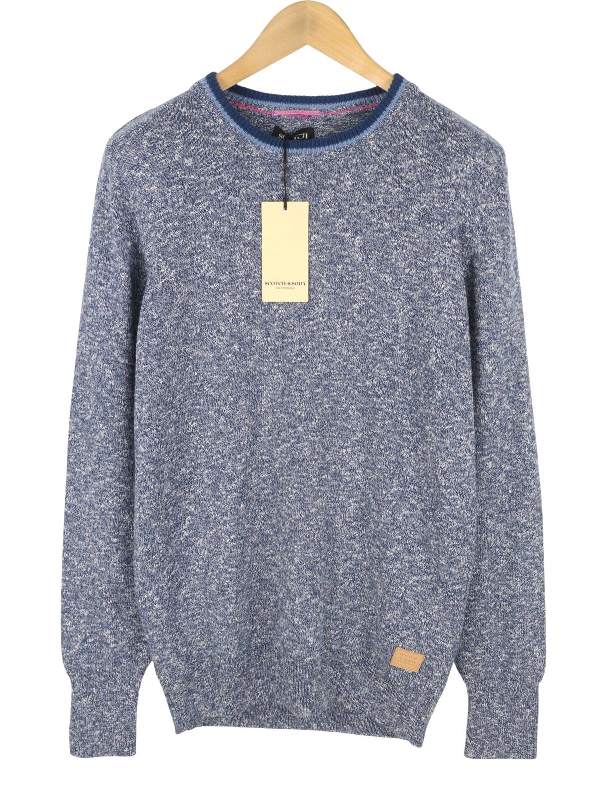 Scotch & Soda M Blue Melange Crew Neck Tight Knit Pull On Jumper 91032 Size US M / EU 48-50 / 2 - 2 Thumbnail