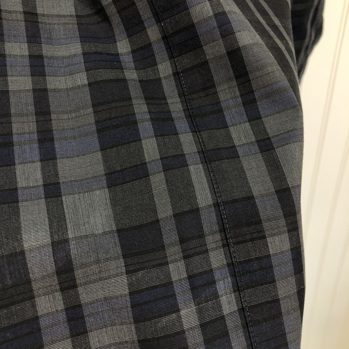 John Varvatos John Varvatos Plaid Slim Dress Shirt Grey XXL Size US XXL / EU 58 / 5 - 10 Thumbnail