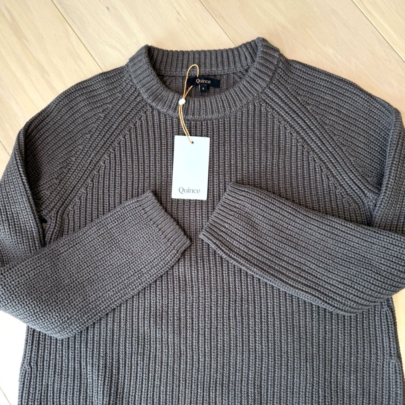 Quince Quince Fisherman Crew Sweater Women's Small Brown Organic Cotton Pullover NWT Size S / US 4 / IT 40 - 5 Thumbnail