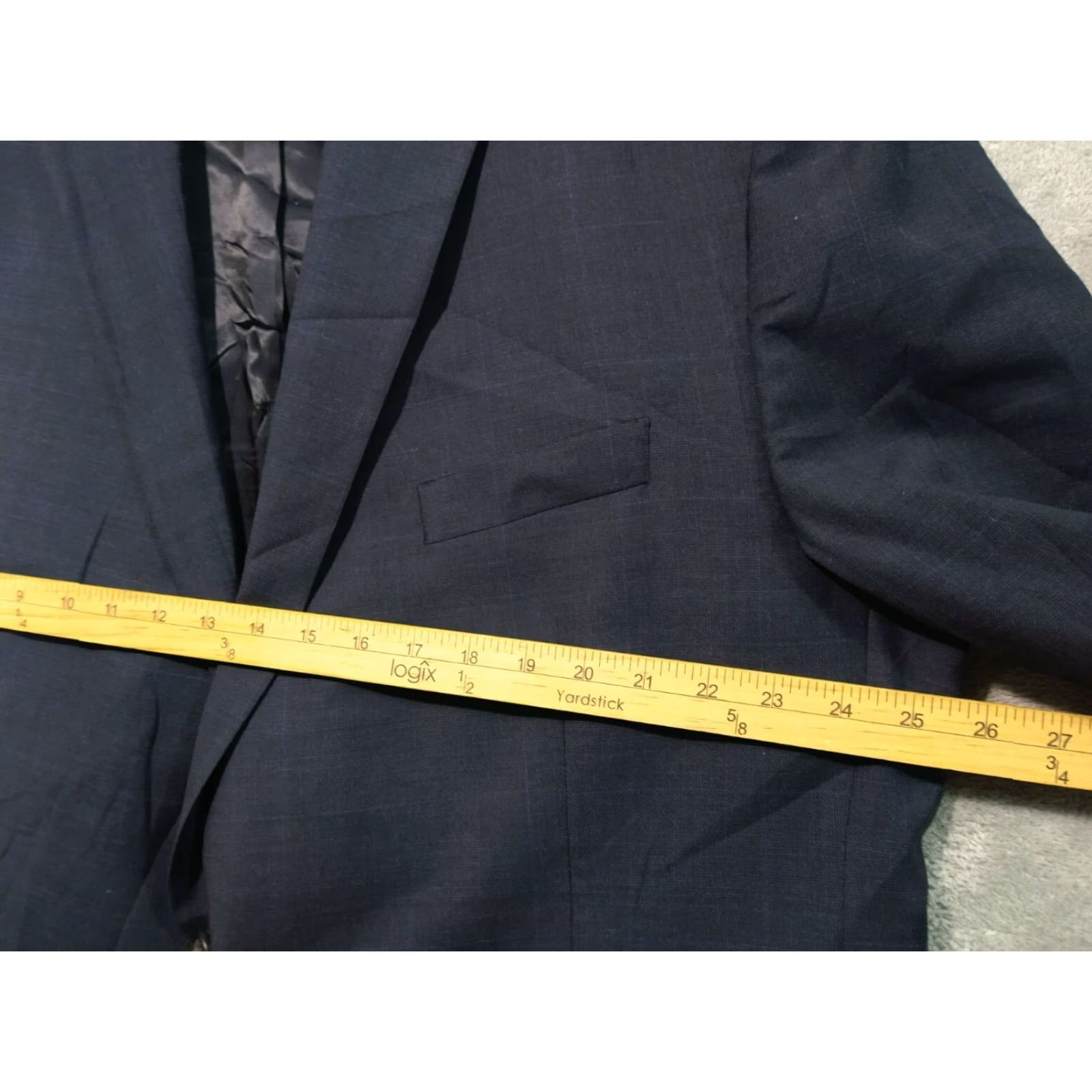 Ralph Lauren VINTAGE? No — Actually: Ralph Lauren Blazer Mens 50R Charcoal Gray Windowpane Two Button Wool Sport Coat Size 50R - 5 Thumbnail