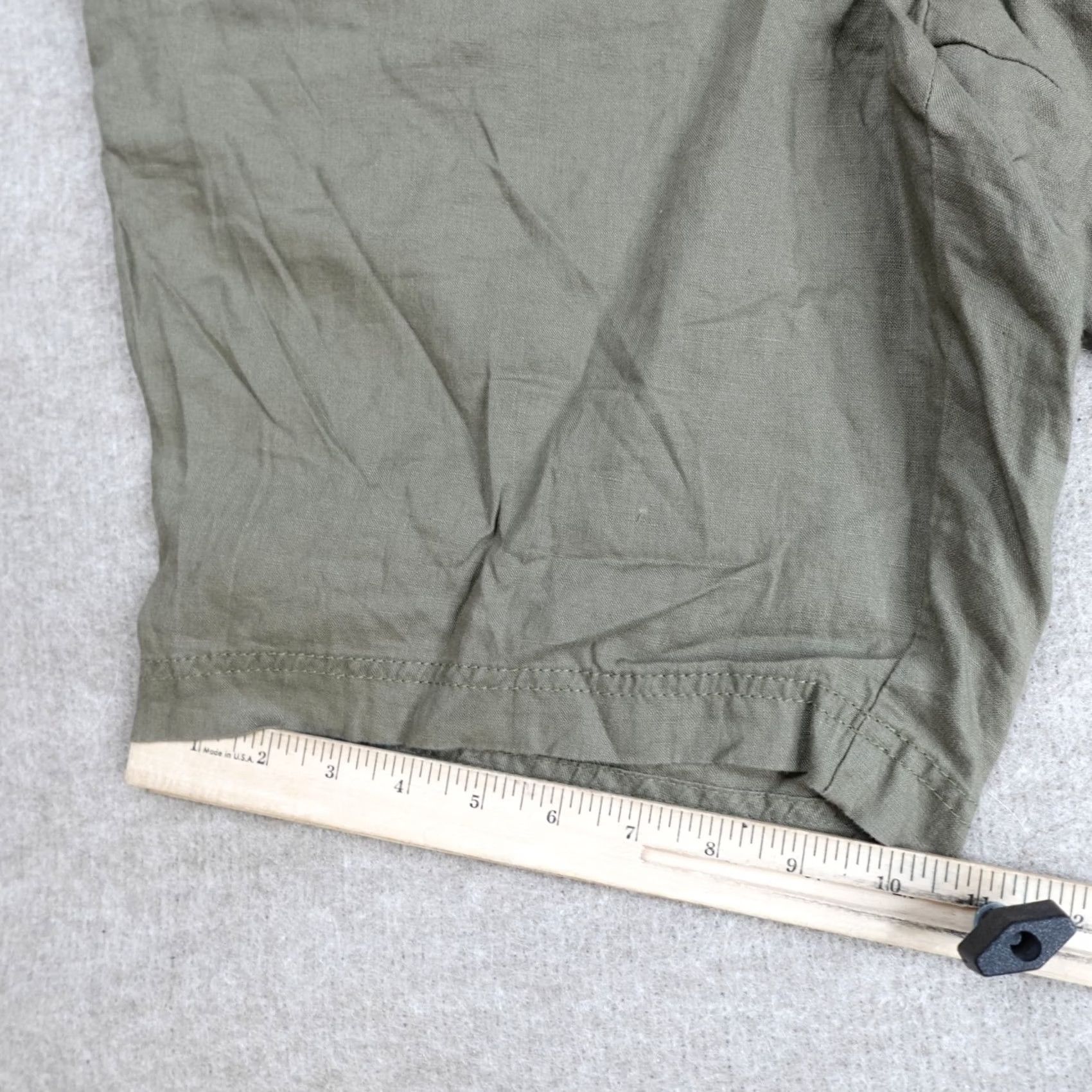 Hugo Boss Hugo Boss Mens Shorts Green Olive Solid Chino 100% Linen Clyde 38 NEW Size US 38 / EU 54 - 3 Thumbnail
