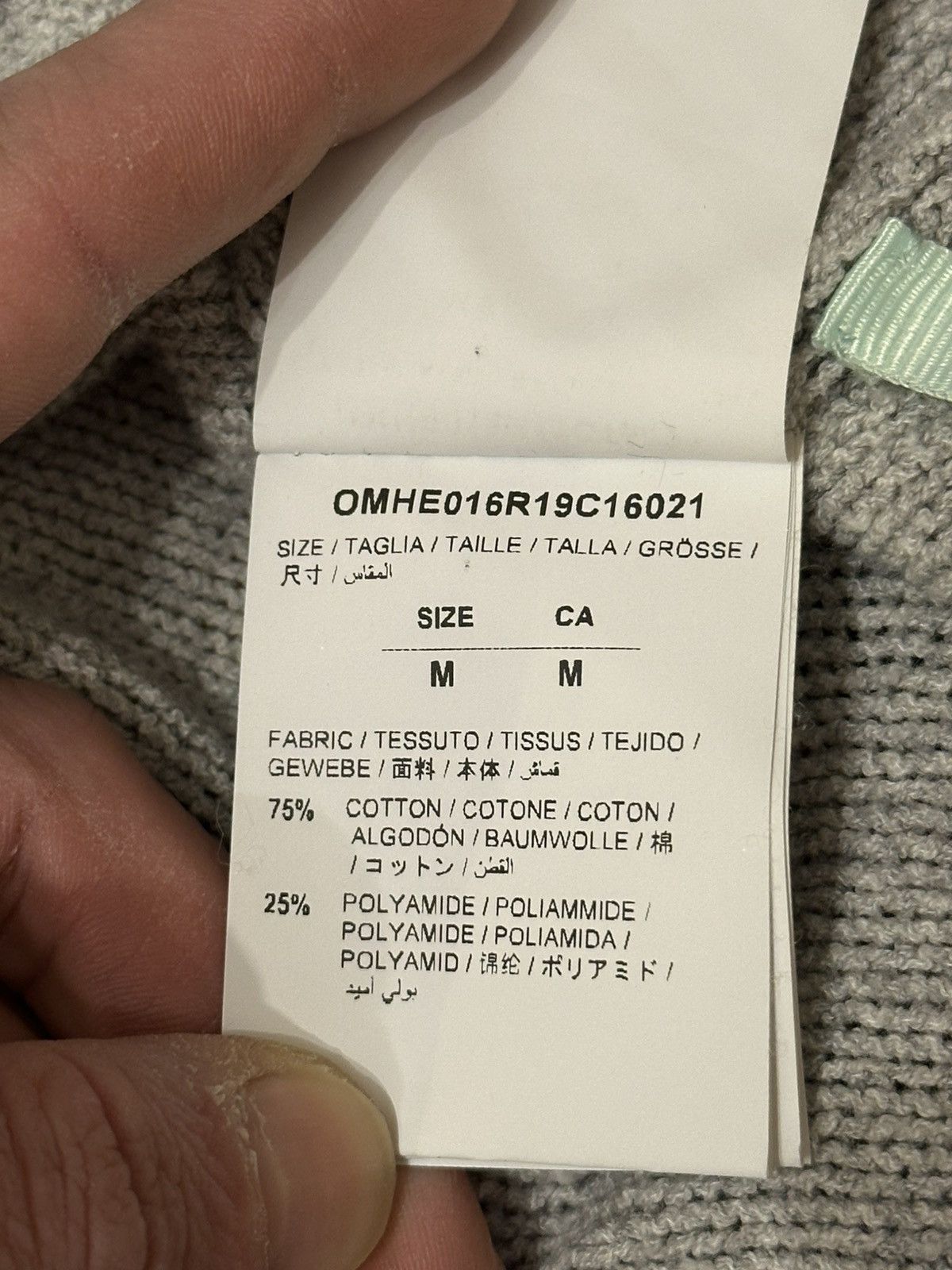 Off-White Off-White Distressed Logo Intarsia Wool Sweater Grey Size M Size US M / EU 48-50 / 2 - 9 Thumbnail