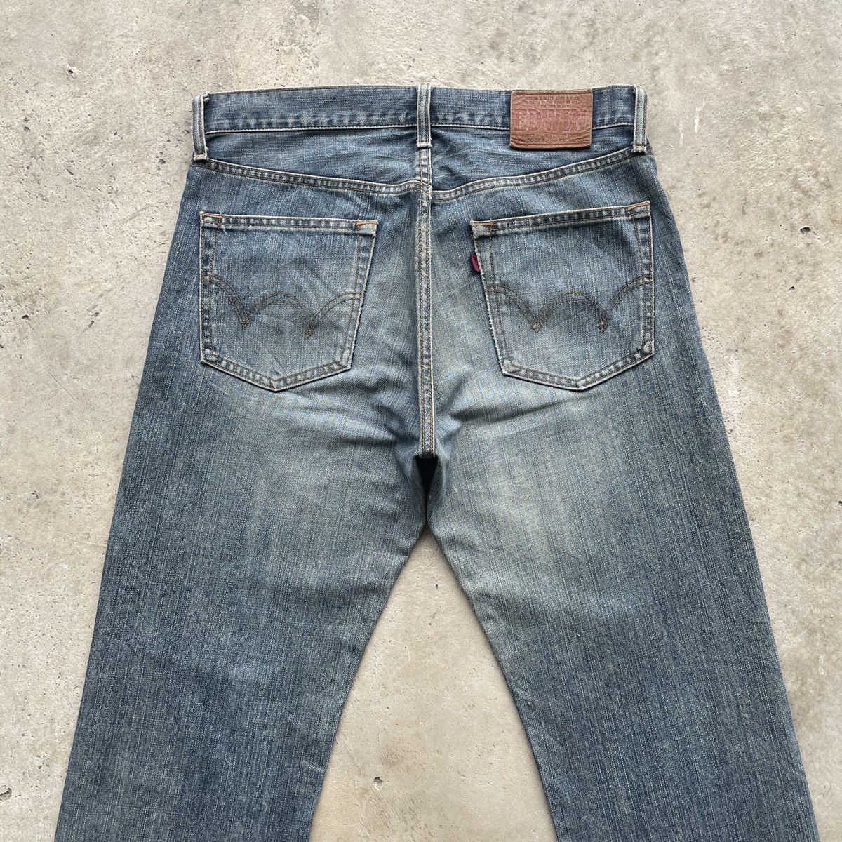 Edwin × Japanese Brand × Jean Vintage Edwin 503 Regular Distressed Jeans Faded Denim Pants Size US 33 - 9 Thumbnail