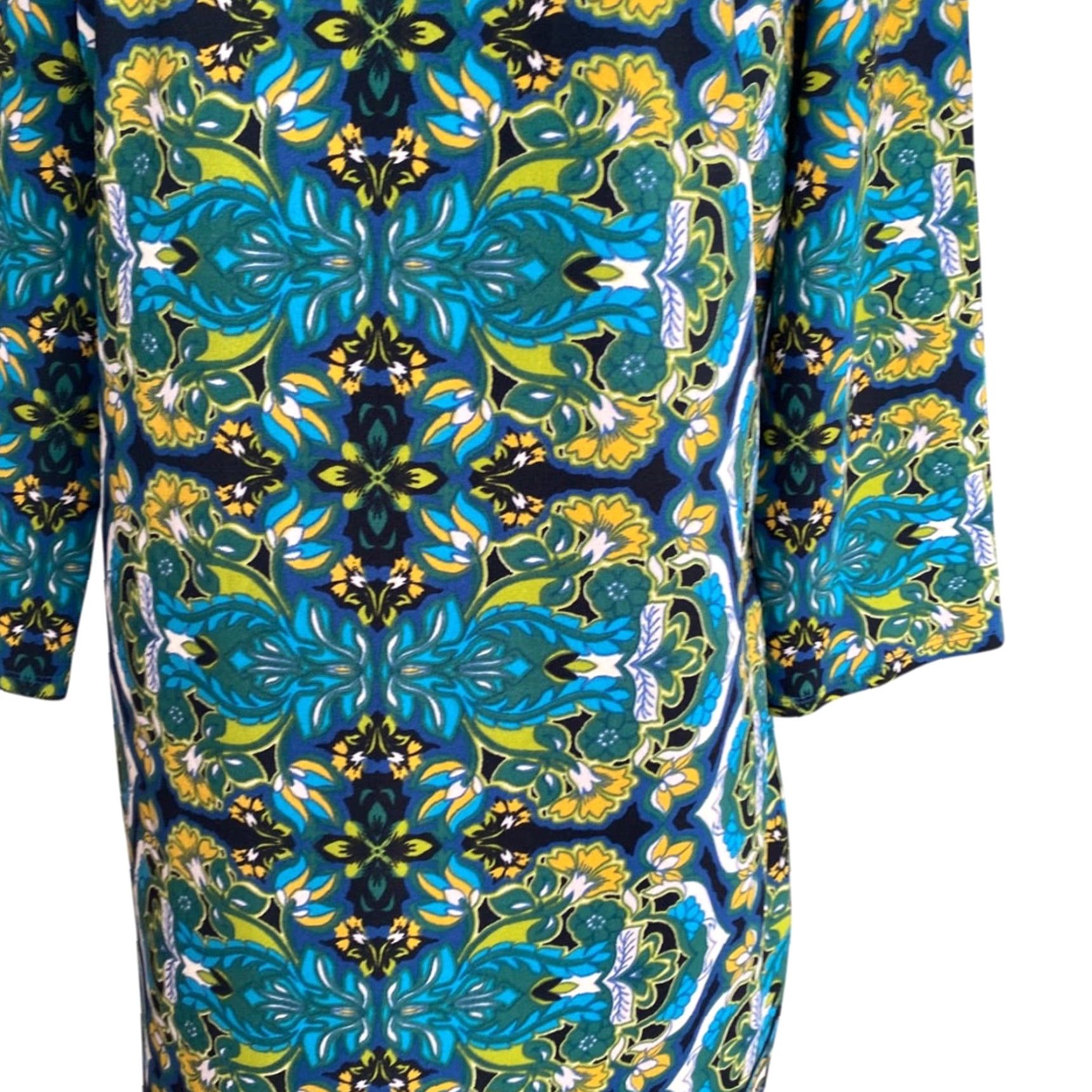 Vintage VINTAGE London Times Dress 3/4 Sleeve Knee Length Paisley Print Blue Size 12 Womens Stretch Size XL / US 12-14 / IT 48-50 - 4 Thumbnail