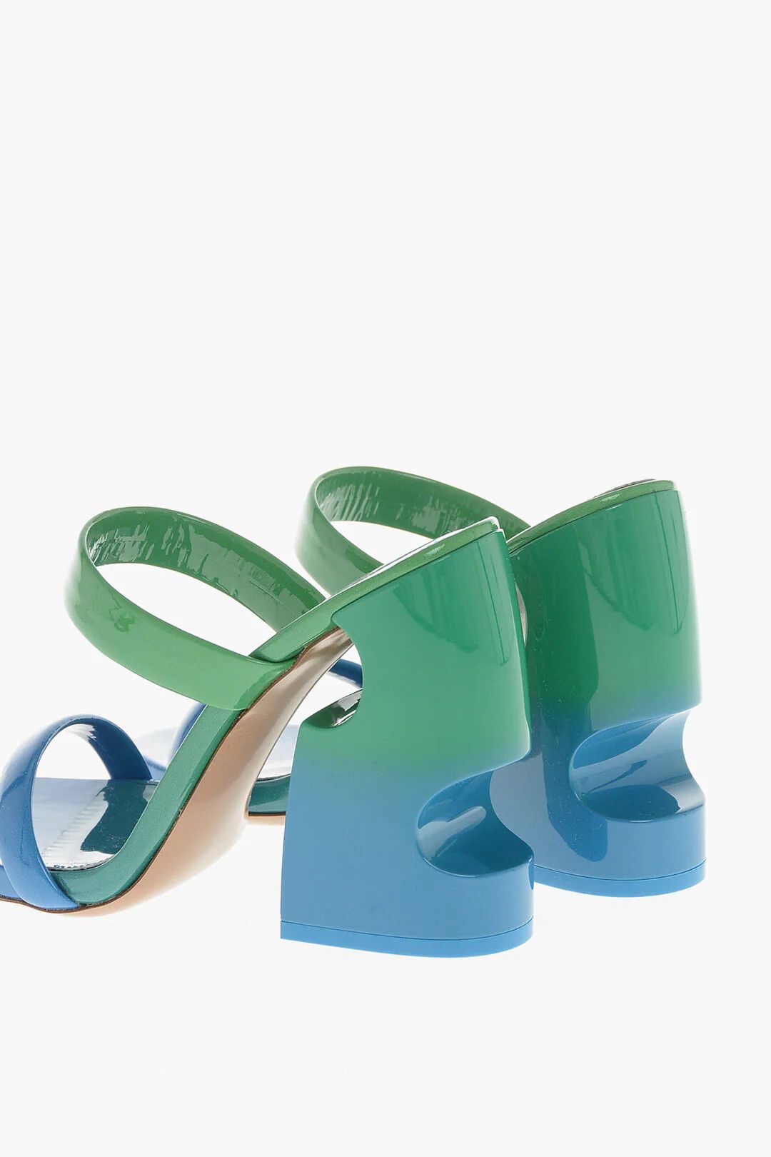 Off-White og1mm0426 Gradient-effect Leather Sandals in Blue & Green Size US 7 / IT 37 - 2 Thumbnail