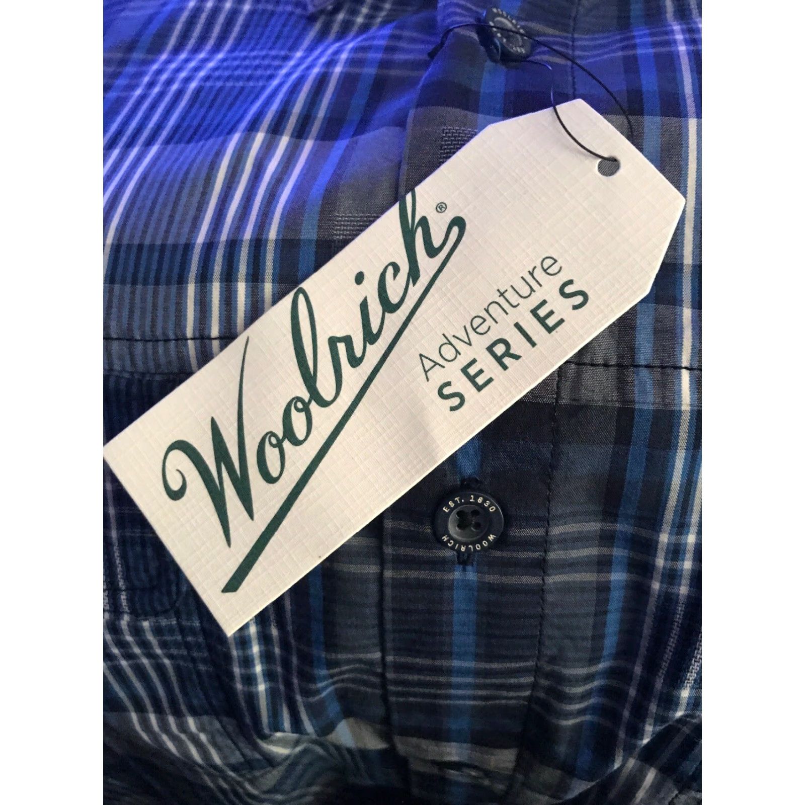 Vintage Woolrich Shirt Mens Large Adventure Series Wicking Keep It Moving Blue Plaid Button-Front Size US L / EU 52-54 / 3 - 6 Thumbnail