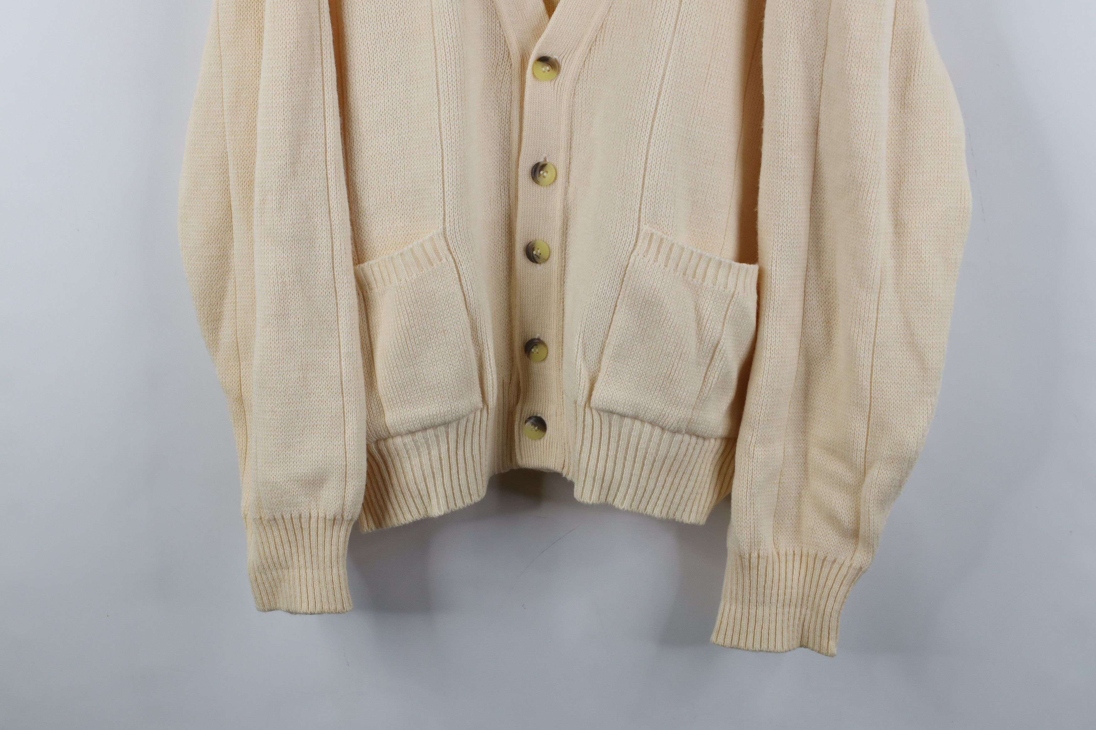 Vintage Vintage 90s Streetwear Blend Ribbed Knit Cardigan Sweater Size US L / EU 52-54 / 3 - 3 Thumbnail