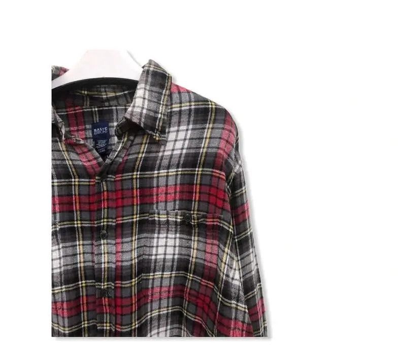 Vintage vintage Basic Editions Plaid Tartan Flannel Shirt 👕 Size US L / EU 52-54 / 3 - 2 Thumbnail