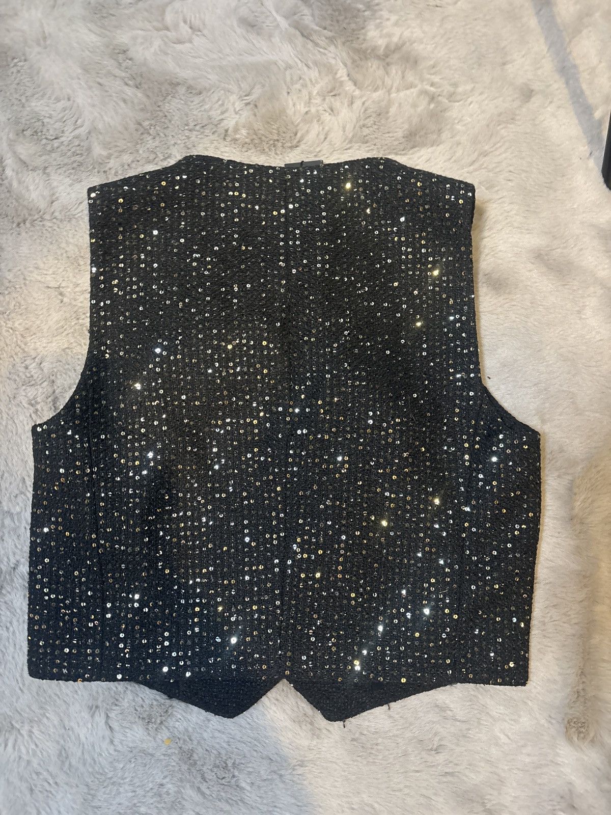 Maje Maje Paris Sequin Tweed Vest Black Gold Button Size 36 NWT Size XS / US 0-2 / IT 36-38 - 7 Thumbnail