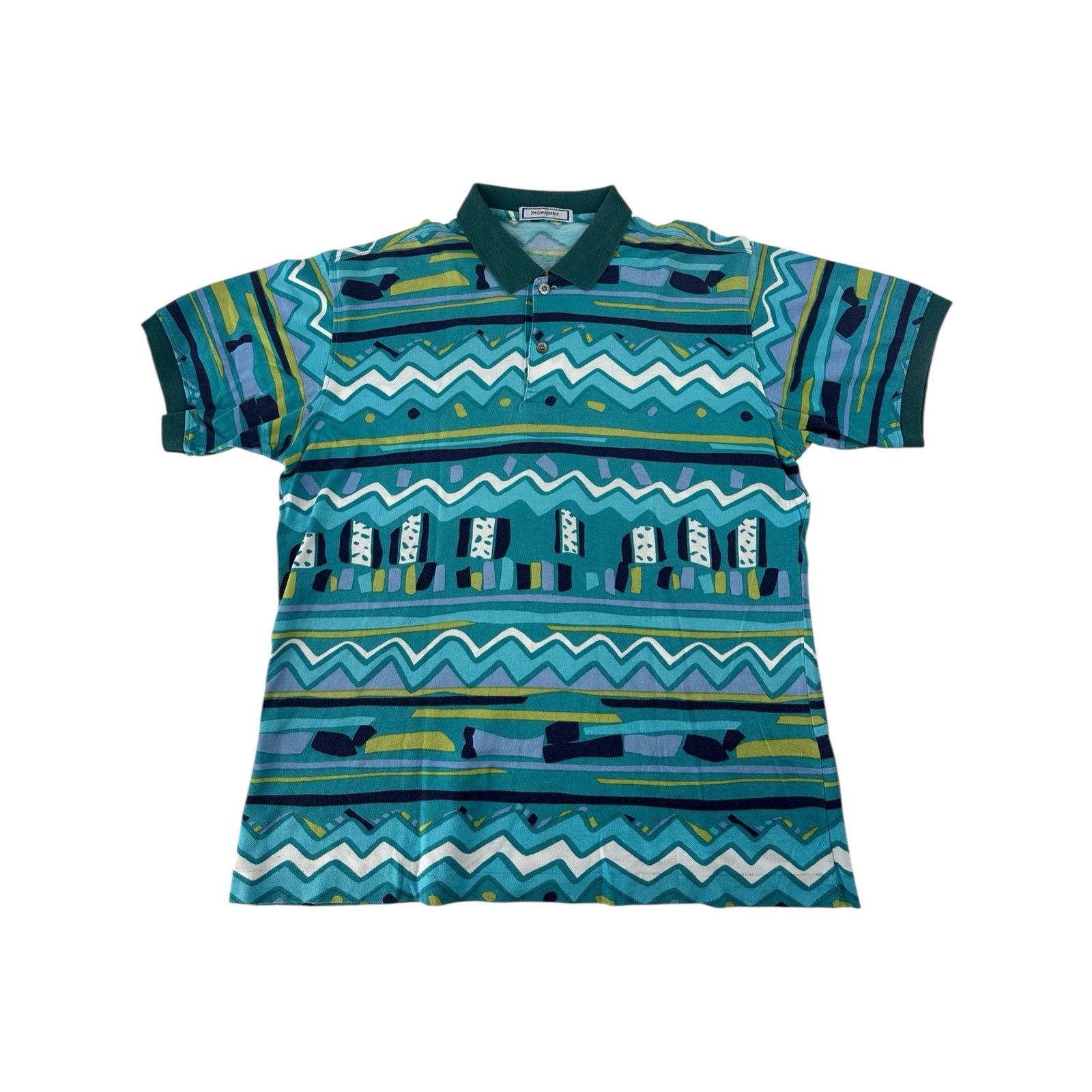 Yves Saint Laurent Yves Saint Laurent All-Over Print Polo Shirt Size US M / EU 48-50 / 2 - 2 Thumbnail