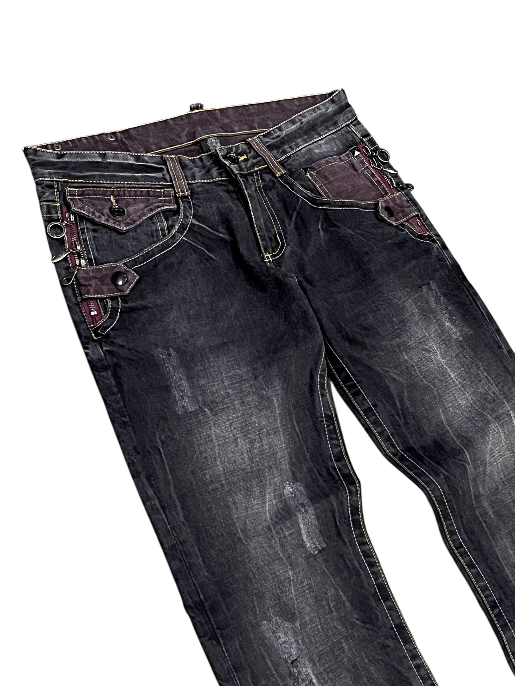 semanticdesign FYE🤘🏼SEMANTIC DESIGN Punk Multi Head Zipper Clawmark Flare Size US 30 / EU 46 - 6 Thumbnail