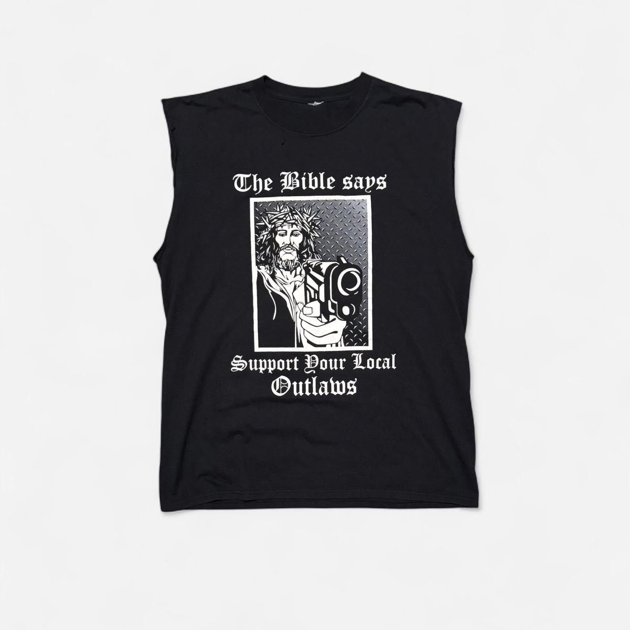 Other The Bible says Support Your Local Outlaws Cut Off size L Size US L / EU 52-54 / 3 - 1 Thumbnail
