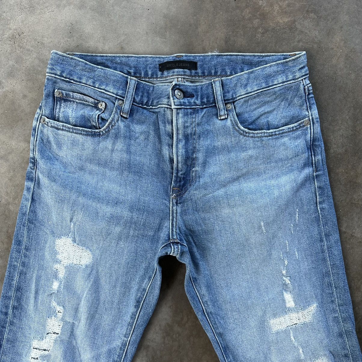 Japanese Brand Vintage Japanese Jean Faded Distressed Denim Pant W33 Size US 33 - 3 Thumbnail