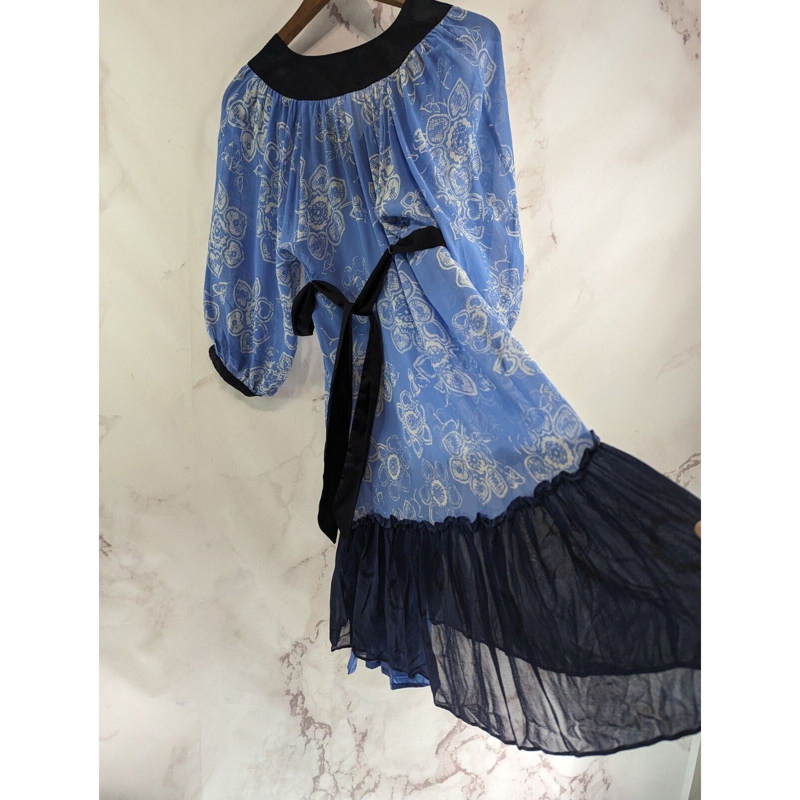 Anthropologie Anthropologie Dress Women XS 2 Blue Silk Moulinette Kimono Size XS / US 0-2 / IT 36-38 - 8 Thumbnail