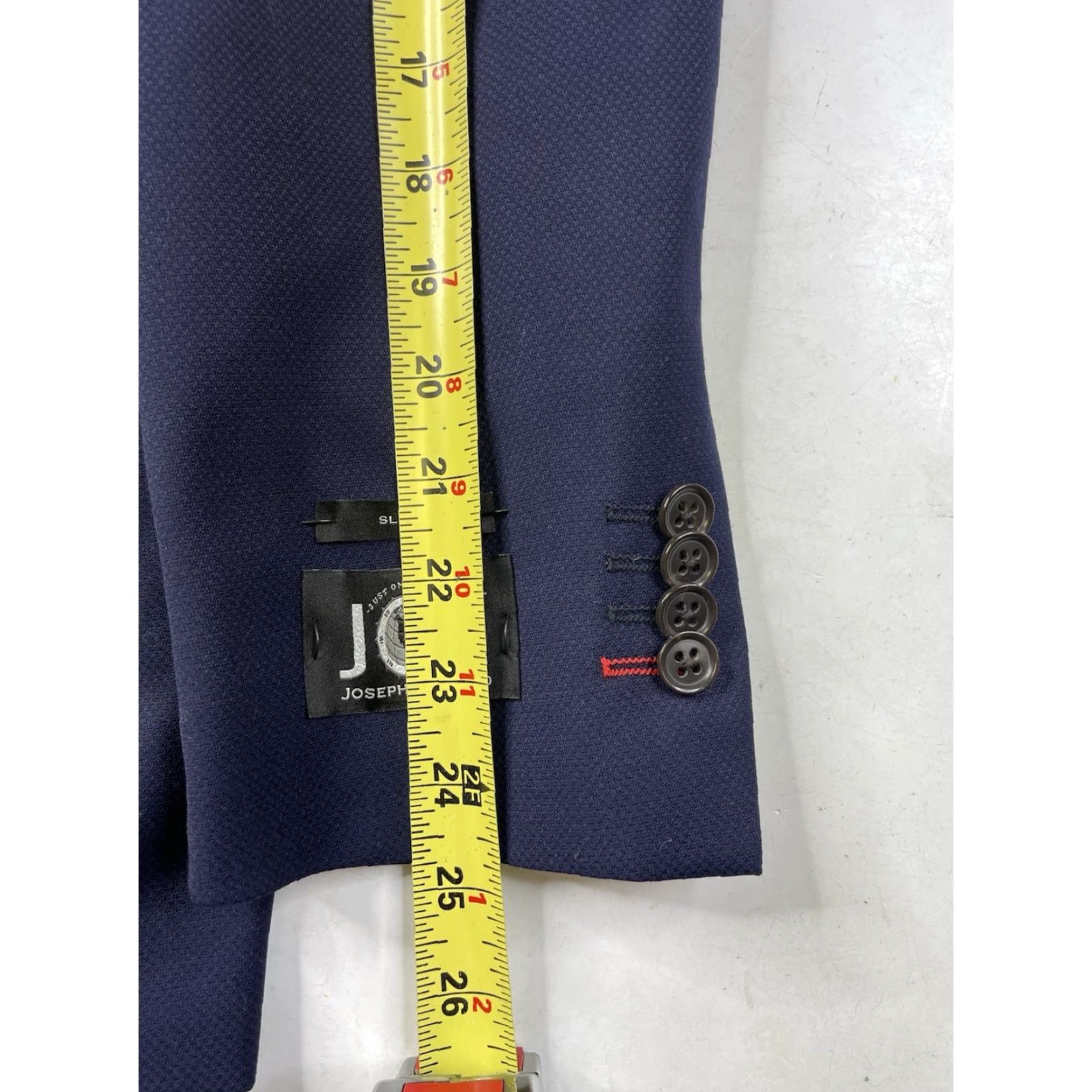 Joseph Abboud NWT New England Patriots x Joseph Abboud Blazer Jacket Slim Wool Blend 40R NFL Blue Patriot Sports Solid Two-Button Notch Lapel Slim Fit Mens Size 40R - 7 Thumbnail