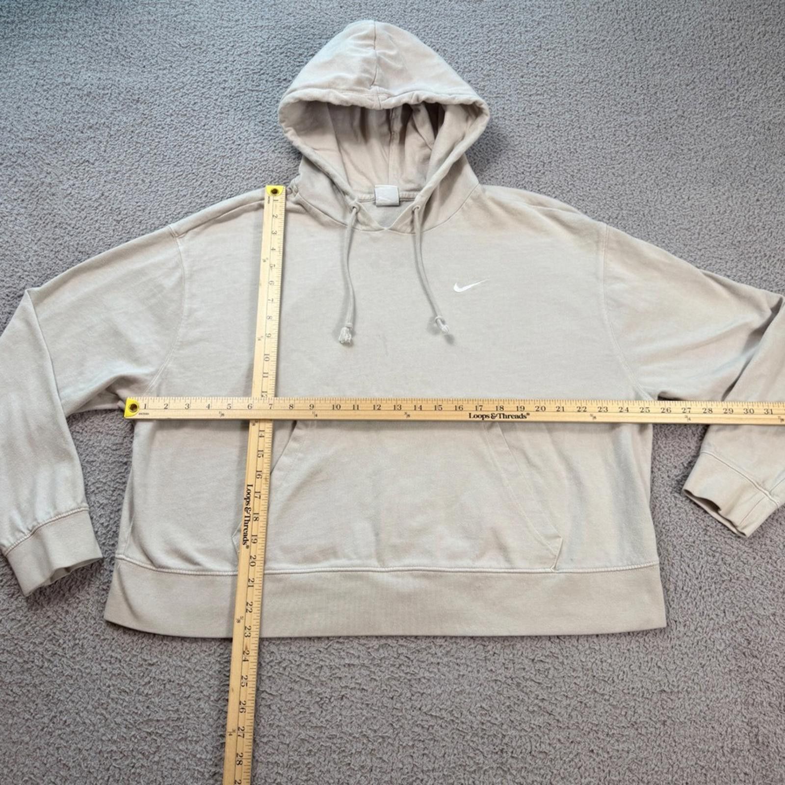 Nike Nike Womens Hoodie Plus 1X Beige Swoosh Sweatshirt Size XL / US 12-14 / IT 48-50 - 3 Thumbnail