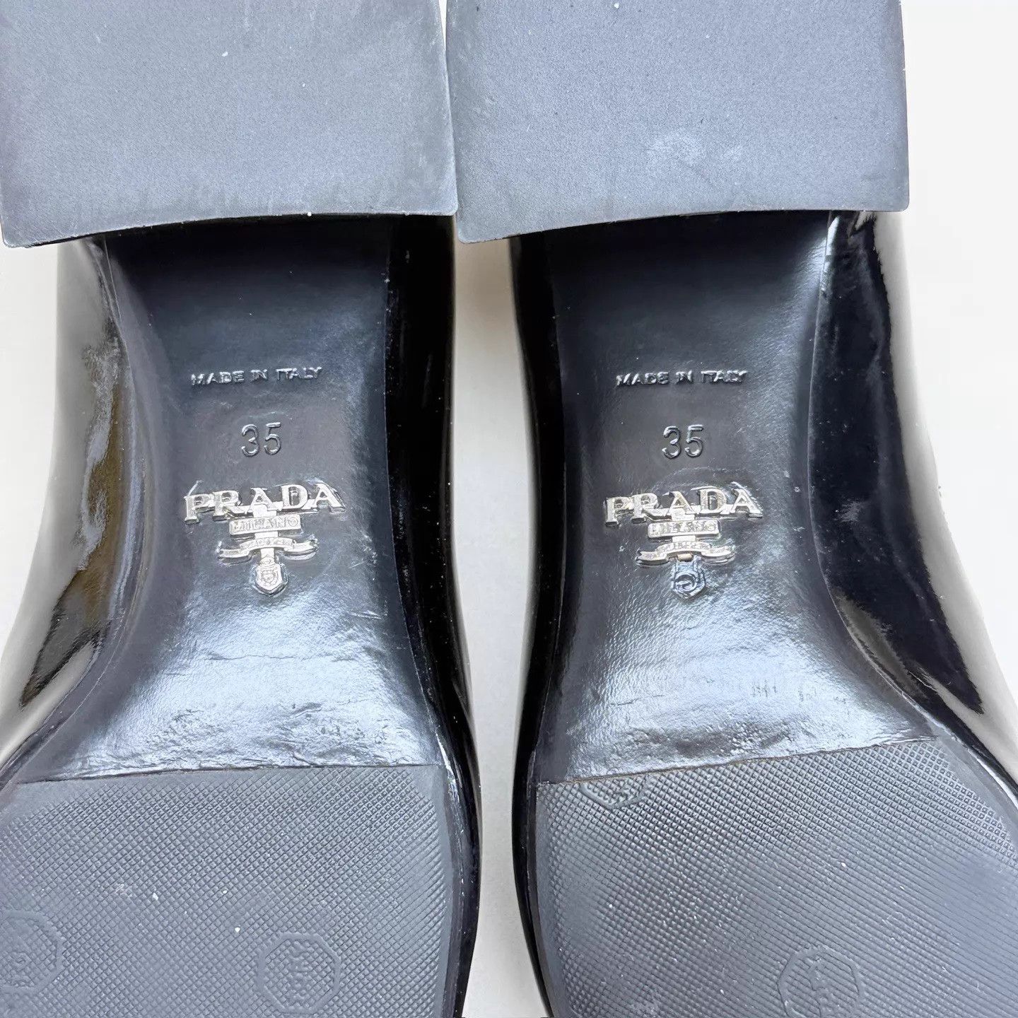 Prada Prada Women's Black & White Triangle Logo Heels Size 35 Size US 4.5 / IT 34.5 - 6 Thumbnail