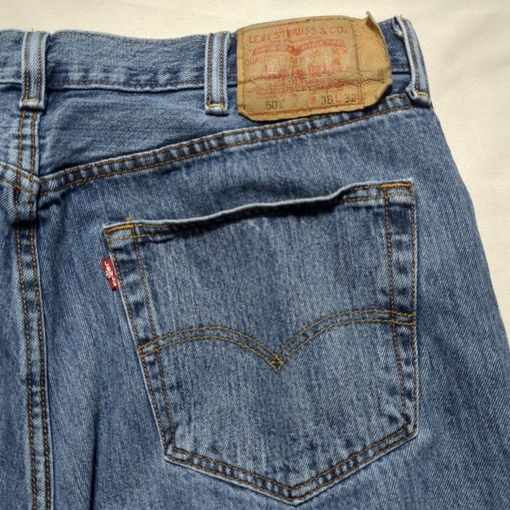 Levi's VTG Levi's 501 Original Fit Jeans Men Straight Button Fly Medium Wash 38x32 Blue Denim Straight Leg Five Pocket N/A Size US 38 / EU 54 - 2 Thumbnail
