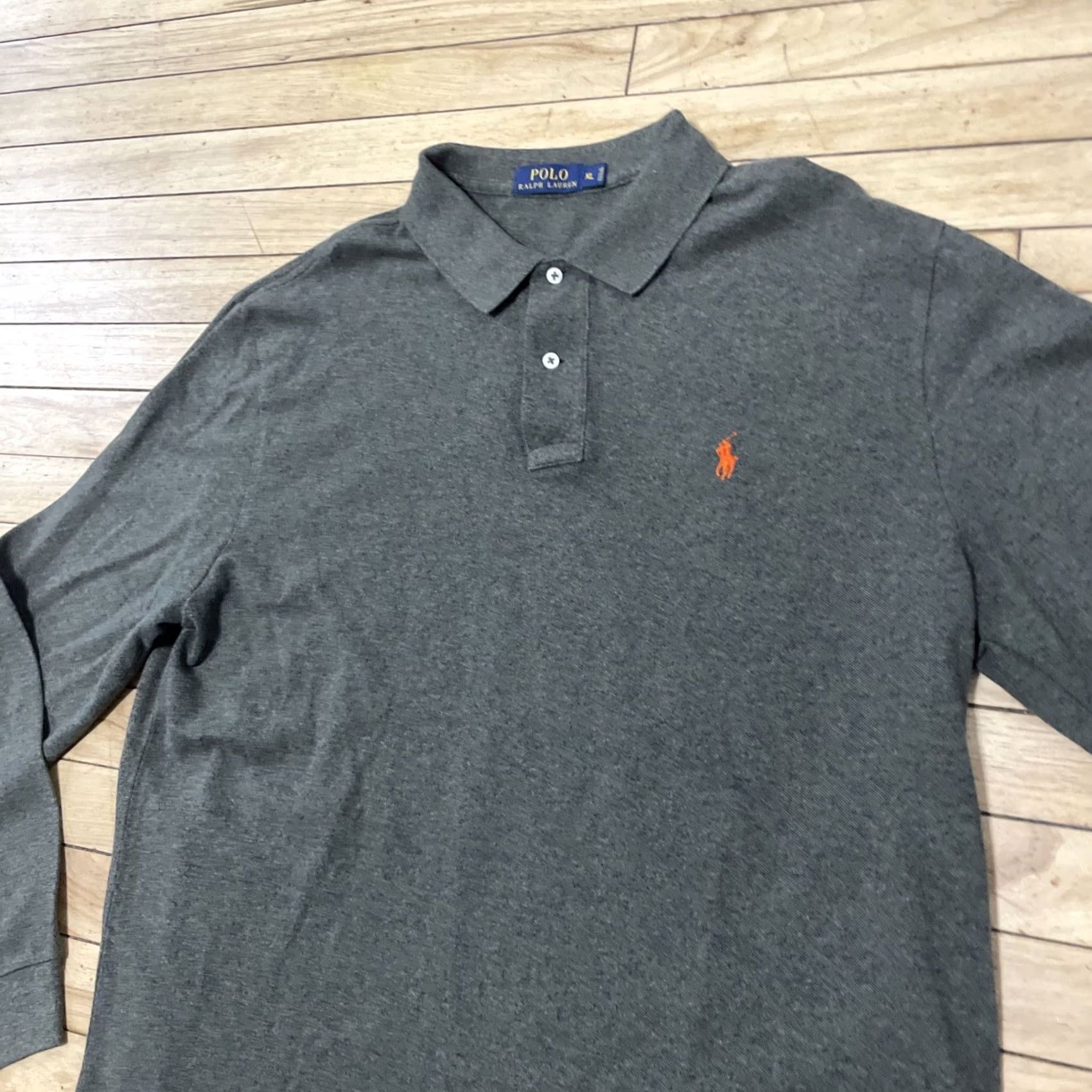 Polo Ralph Lauren Polo Ralph Lauren Rugby Shirt Long Sleeve Polo Gray Orange Logo XL Men Size US XL / EU 56 / 4 - 3 Thumbnail