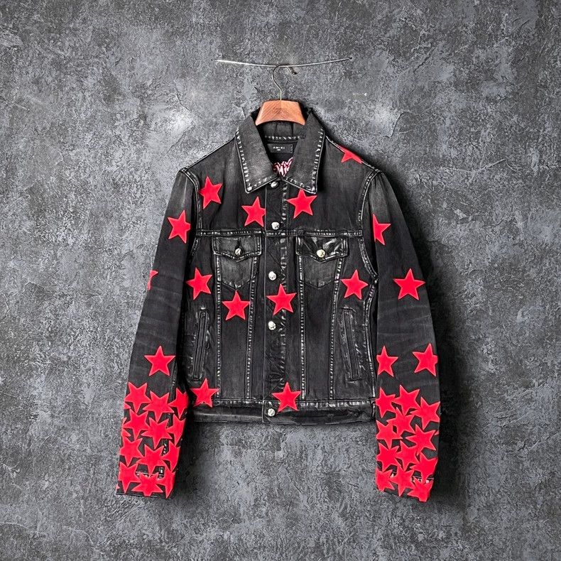 Amiri Red Star Appliqué Denim Jacket Size US M / EU 48-50 / 2 - 1 Thumbnail
