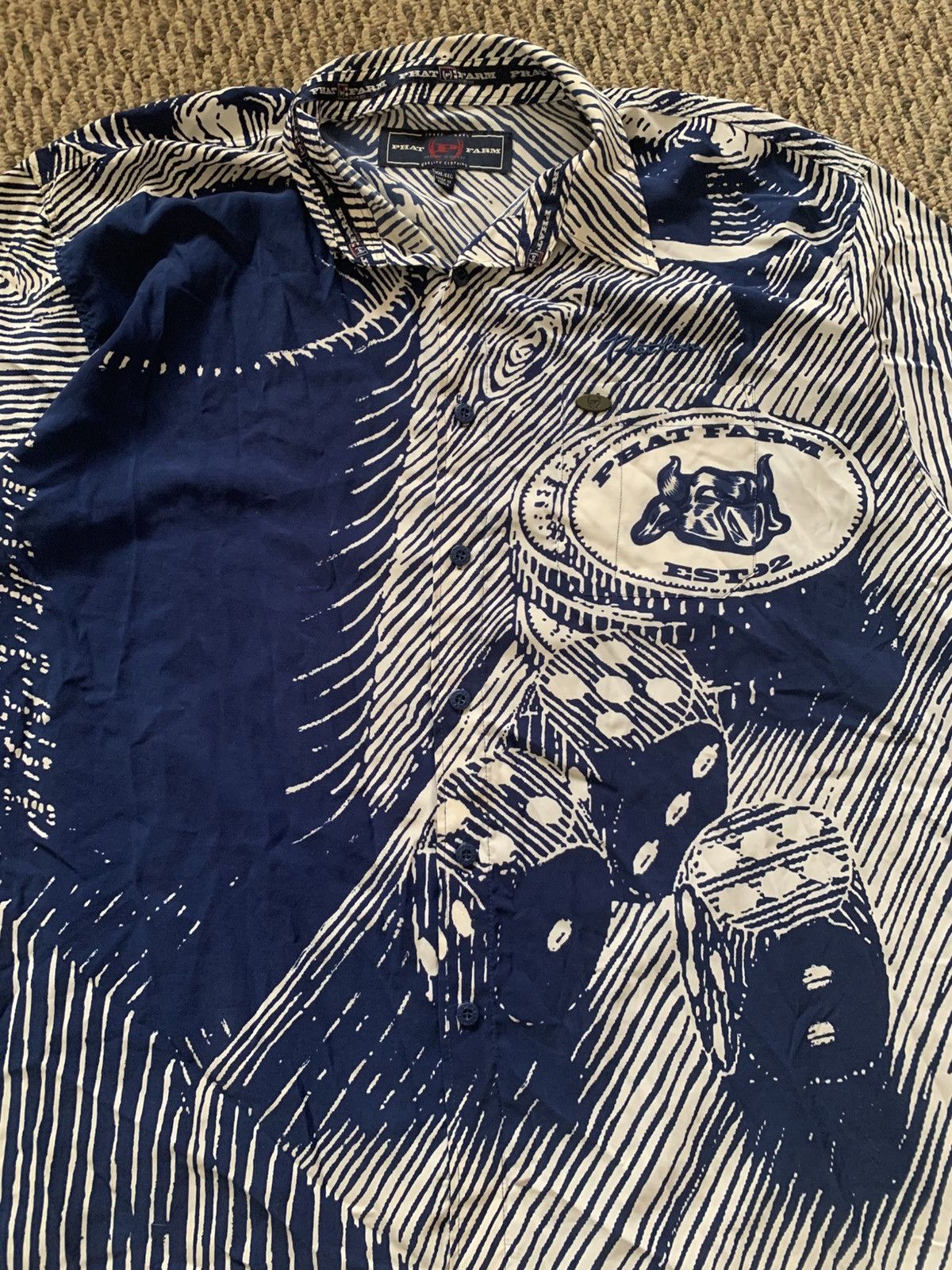 Phat Farm Vintage Phat Farm Dice and Poker Chips Button Up Size US XXL / EU 58 / 5 - 3 Thumbnail