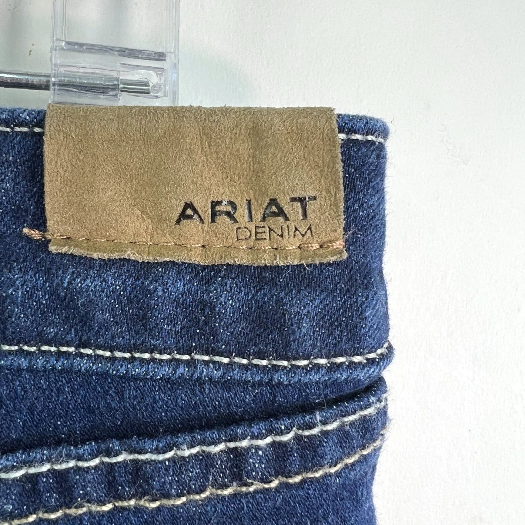 Ariat VINTAGE? No. Ariat Katie Flare Jeans Denim Women’s Size 32 L Blue 32 Inseam Dark Wash Embroidered Logo Western Cowboy 90s Style Womens Size 24" / US 00 / IT 34 - 6 Thumbnail